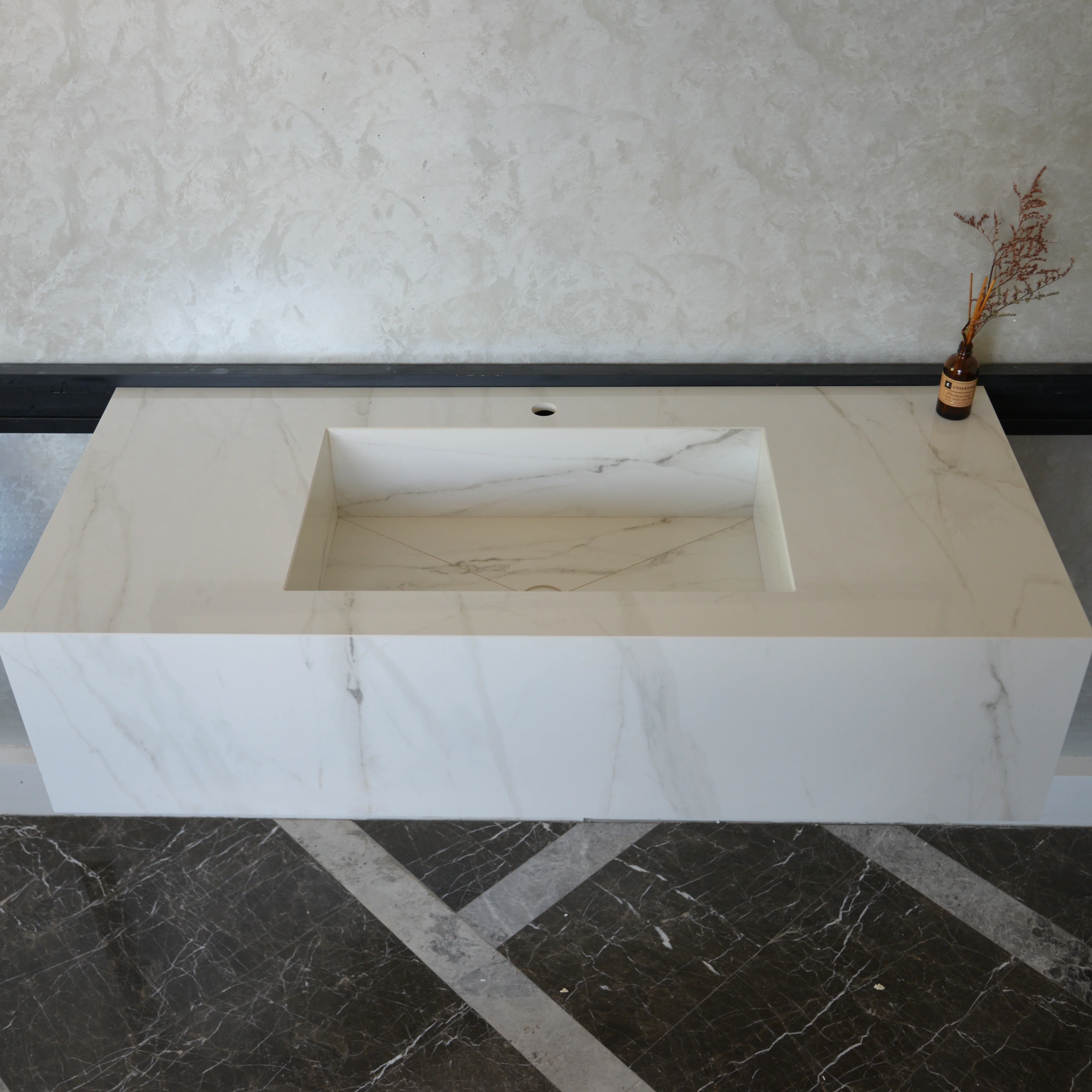 HANDCRAFTED CALACATTA GLORY HIGH ENGINEERED PORCELAIN SINK (ES-070) - Image 8