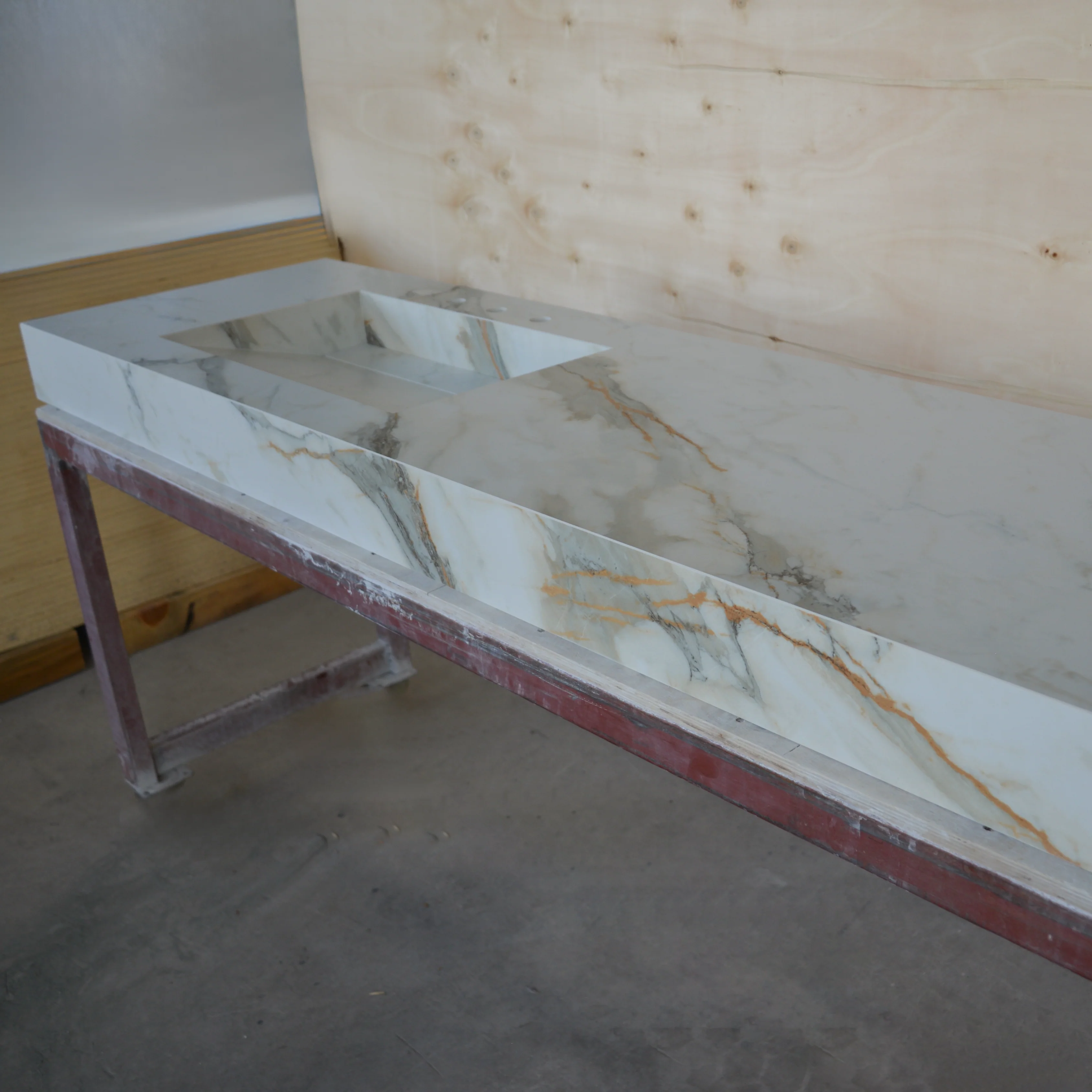 HANDCRAFTED CALACATTA HERMITAGE MATTE HIGH ENGINEERED PORCELAIN DOUBLE SINK (ES-146) - Image 7