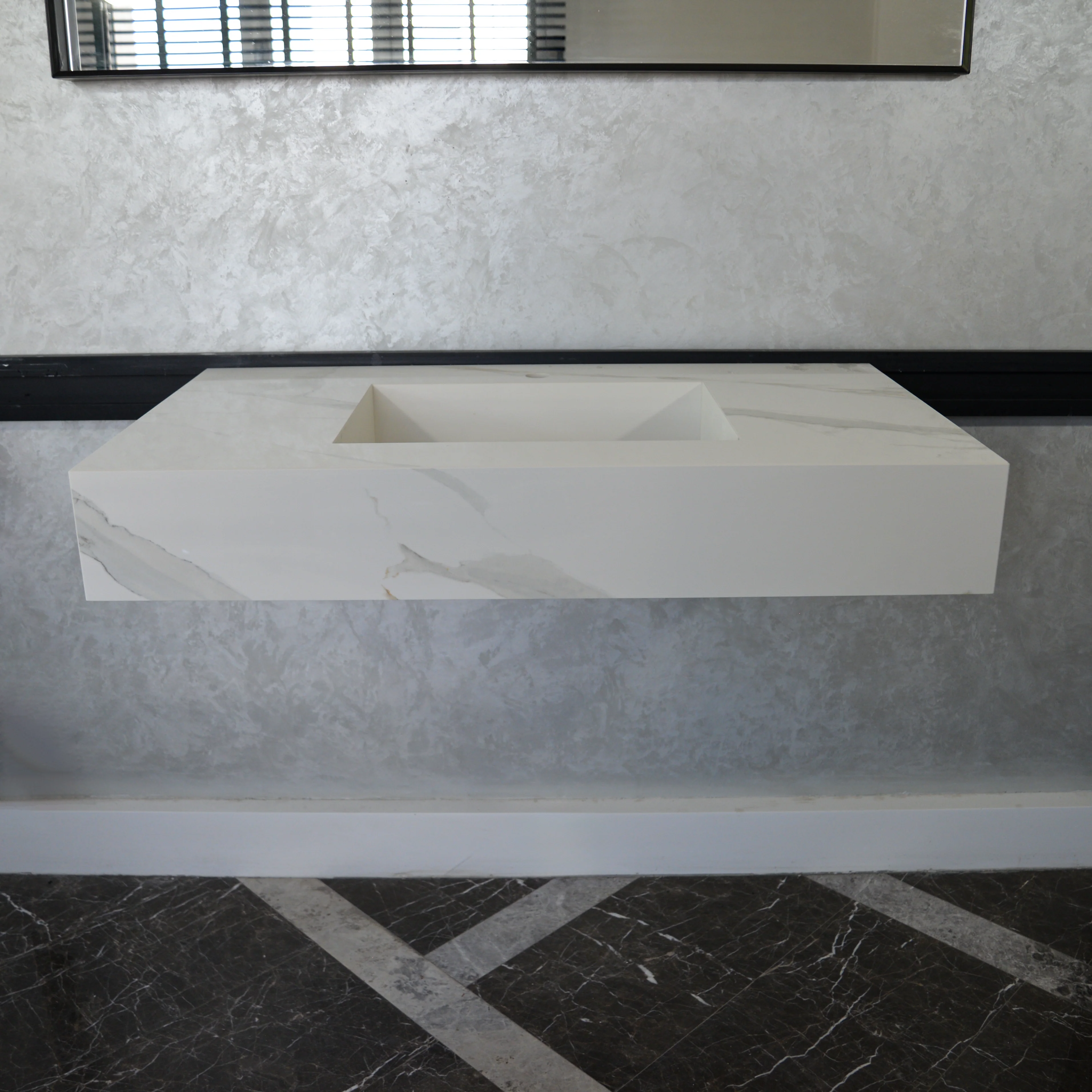 HANDCRAFTED CALACATTA ORO HIGH ENGINEERED PORCELAIN SINK (ES-050) - Image 2