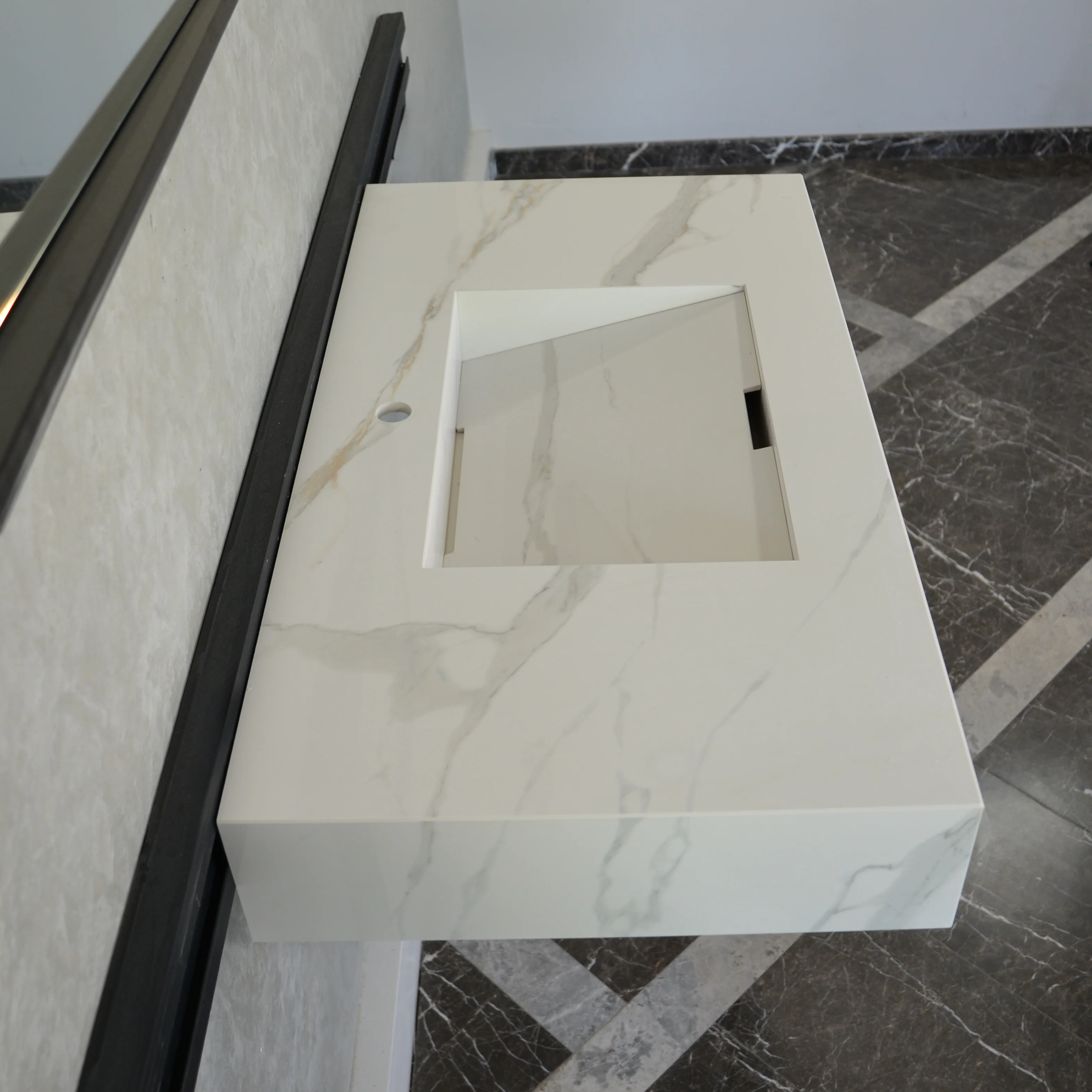 HANDCRAFTED CALACATTA ORO HIGH ENGINEERED PORCELAIN SINK (ES-050) - Image 5
