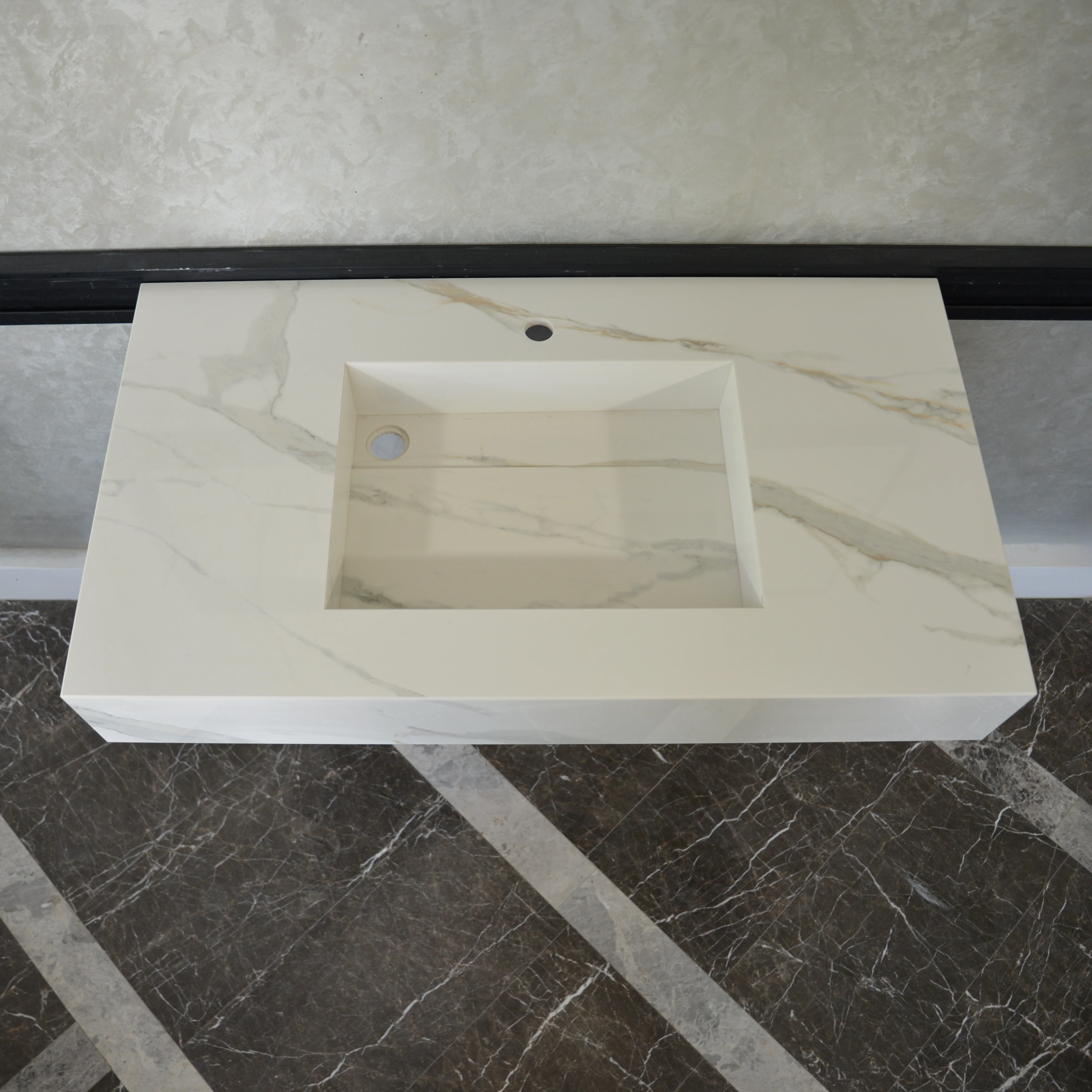 HANDCRAFTED CALACATTA ORO HIGH ENGINEERED PORCELAIN SINK (ES-050) - Image 9
