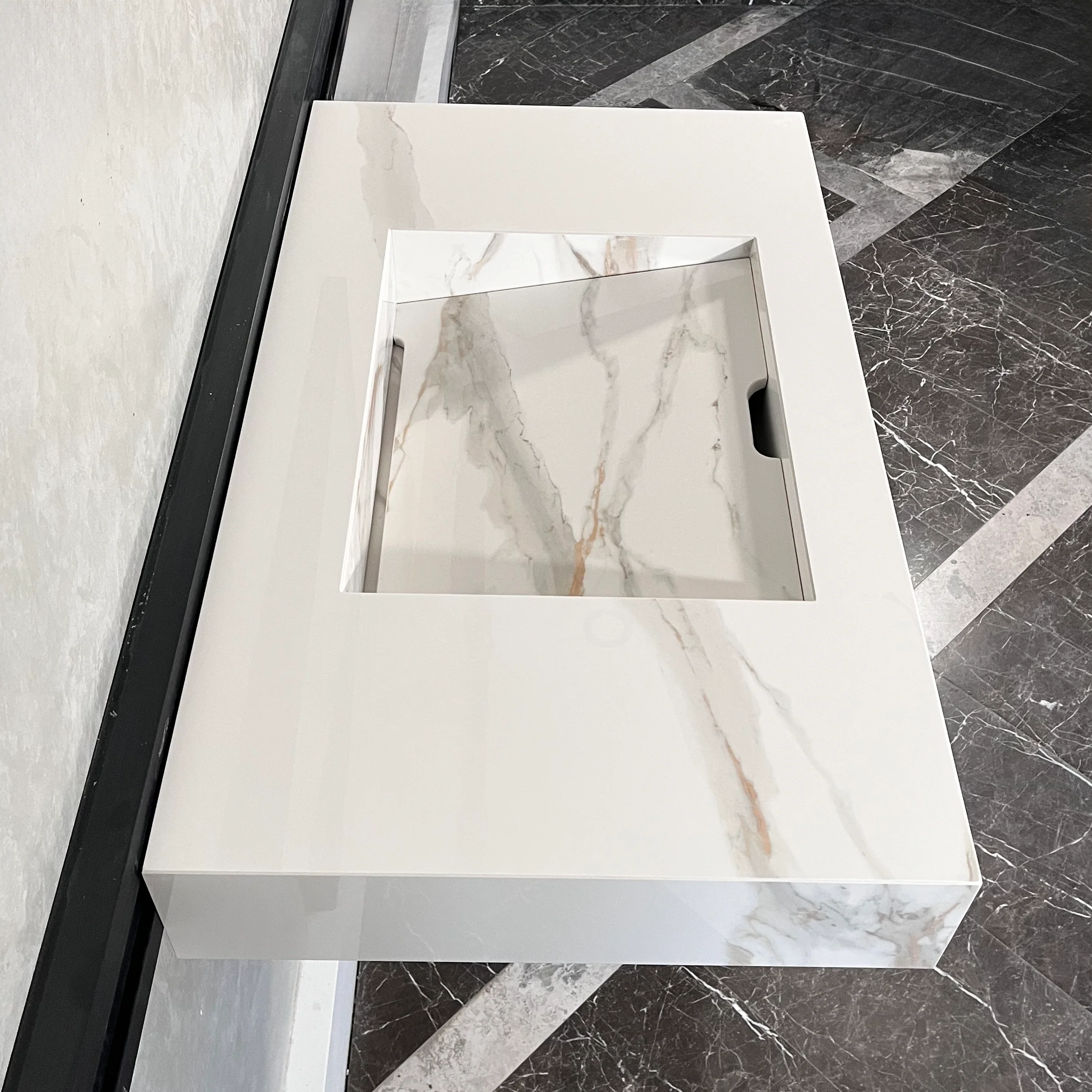 HANDCRAFTED CALACATTA ORO HIGH ENGINEERED PORCELAIN SINK (ES-046) - Image 5