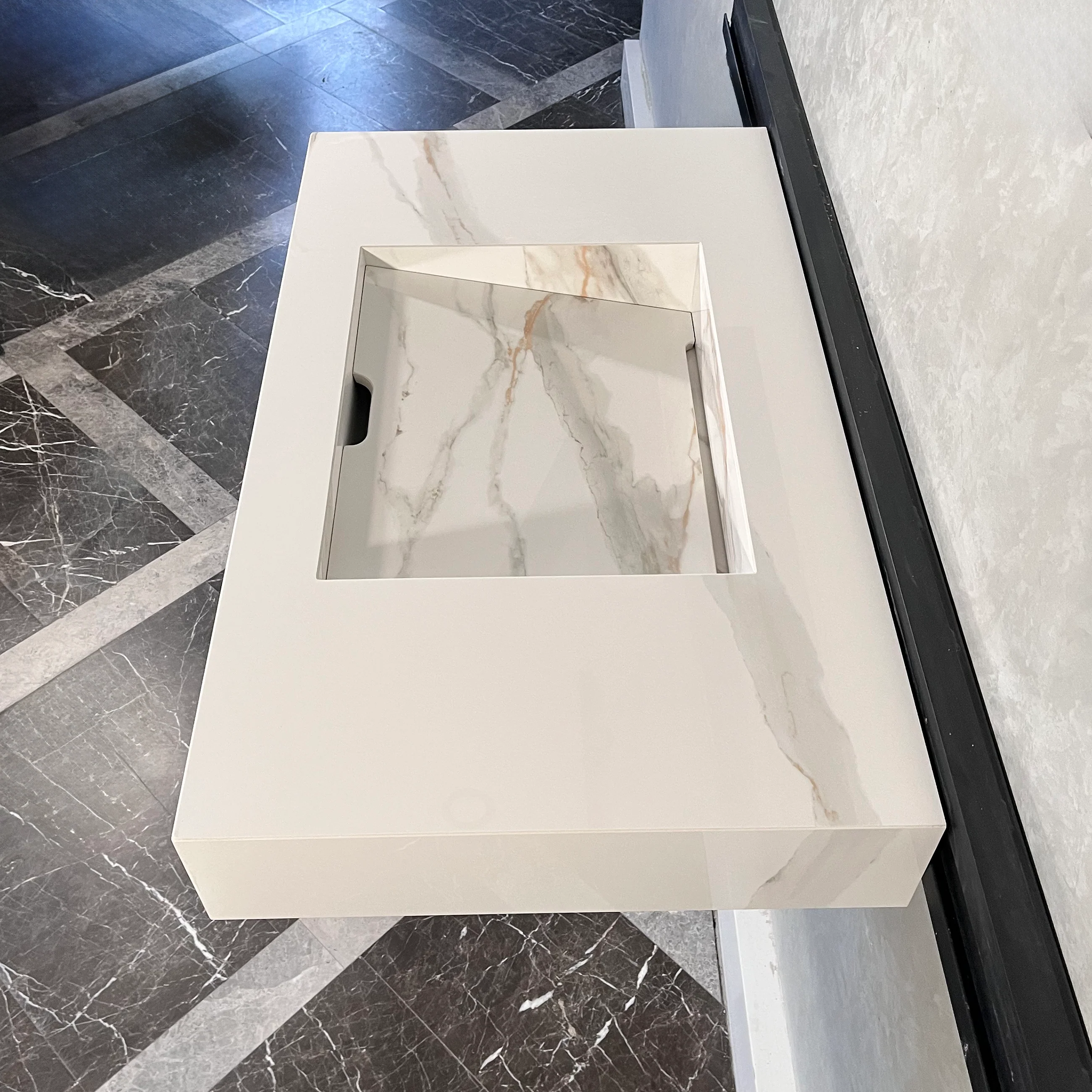HANDCRAFTED CALACATTA ORO HIGH ENGINEERED PORCELAIN SINK (ES-046) - Image 6