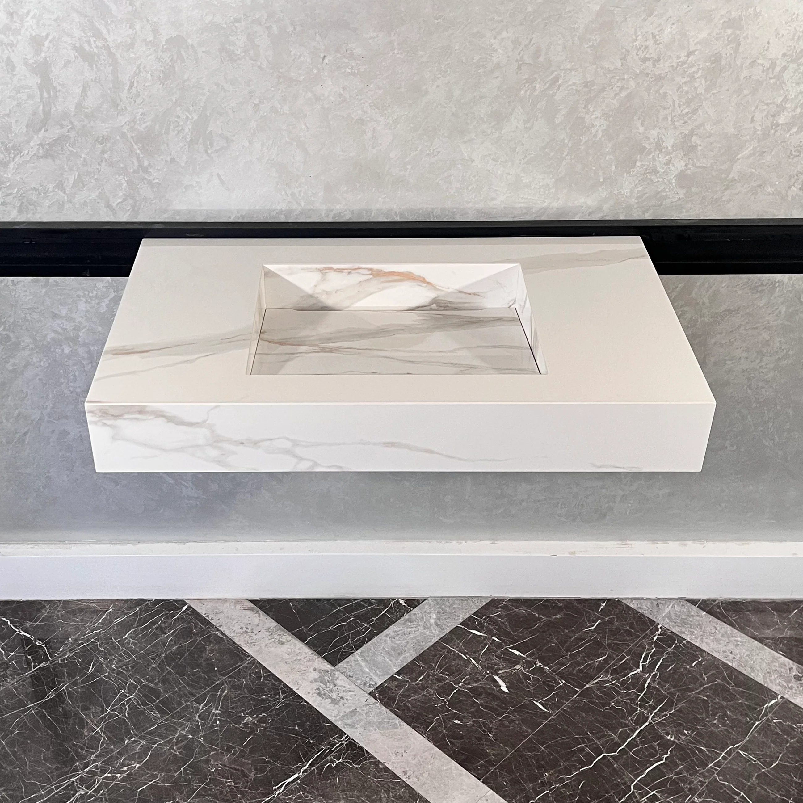 HANDCRAFTED CALACATTA ORO HIGH ENGINEERED PORCELAIN SINK (ES-046) - Image 9