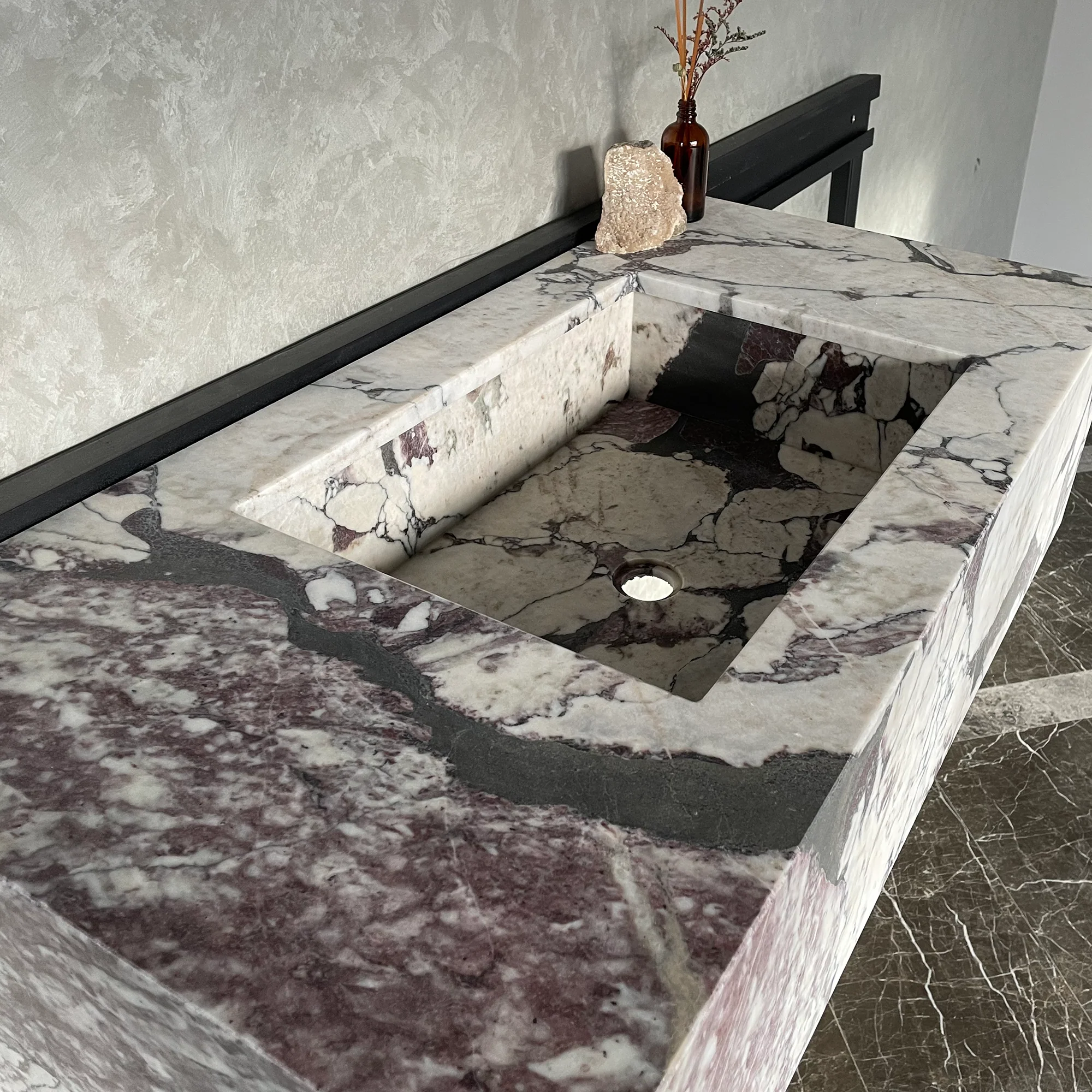 HANDCRAFTED CALACATTA VIOLA MARBLE SINK (NS-068) - Image 11