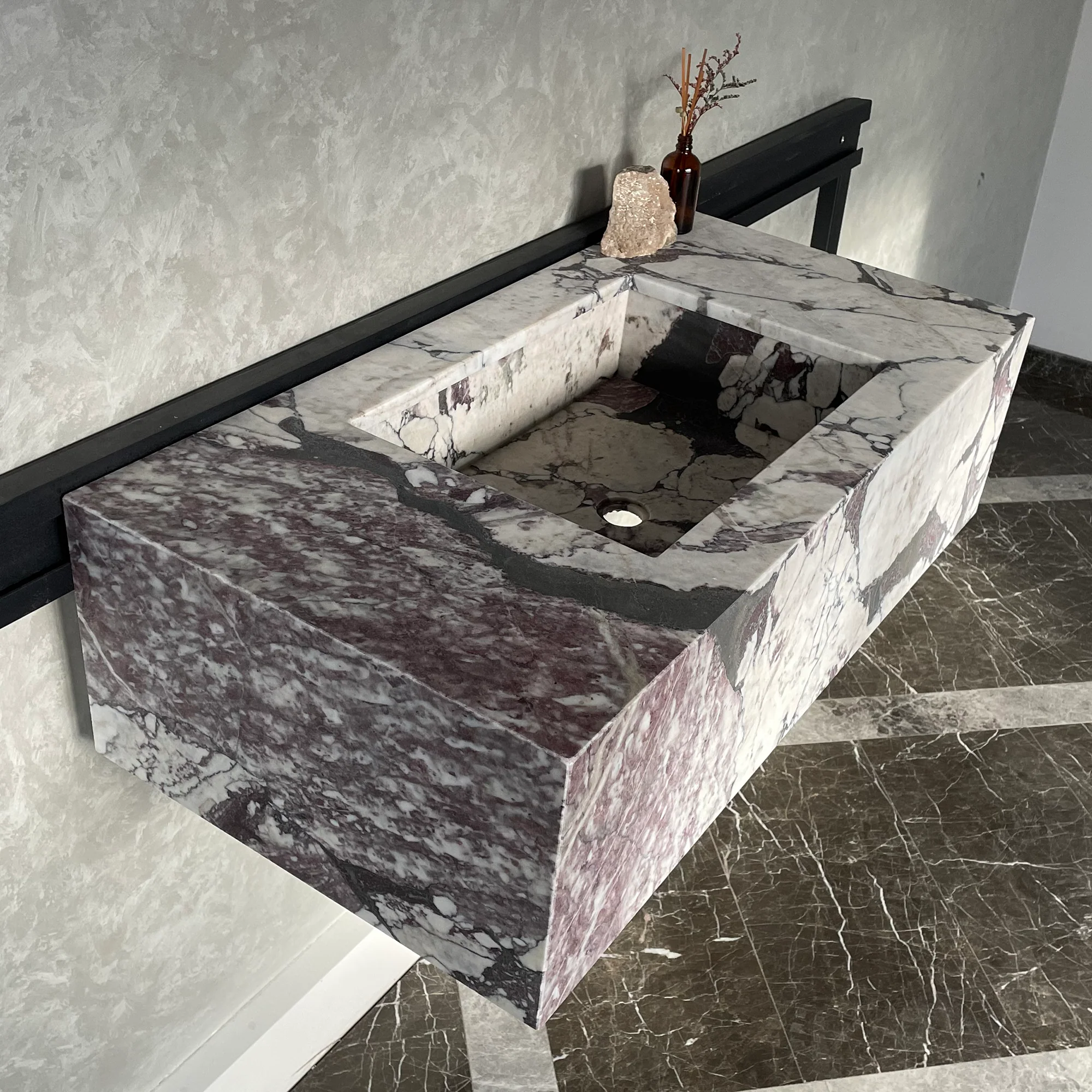 HANDCRAFTED CALACATTA VIOLA MARBLE SINK (NS-068) - Image 12