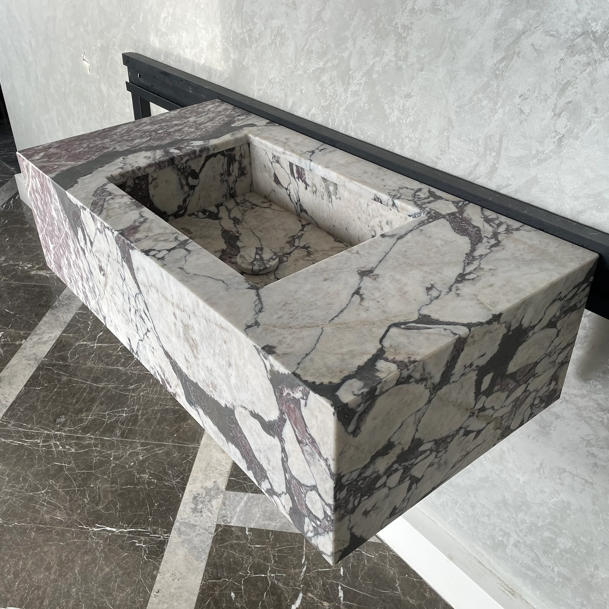 HANDCRAFTED CALACATTA VIOLA MARBLE SINK (NS-068) - Image 4