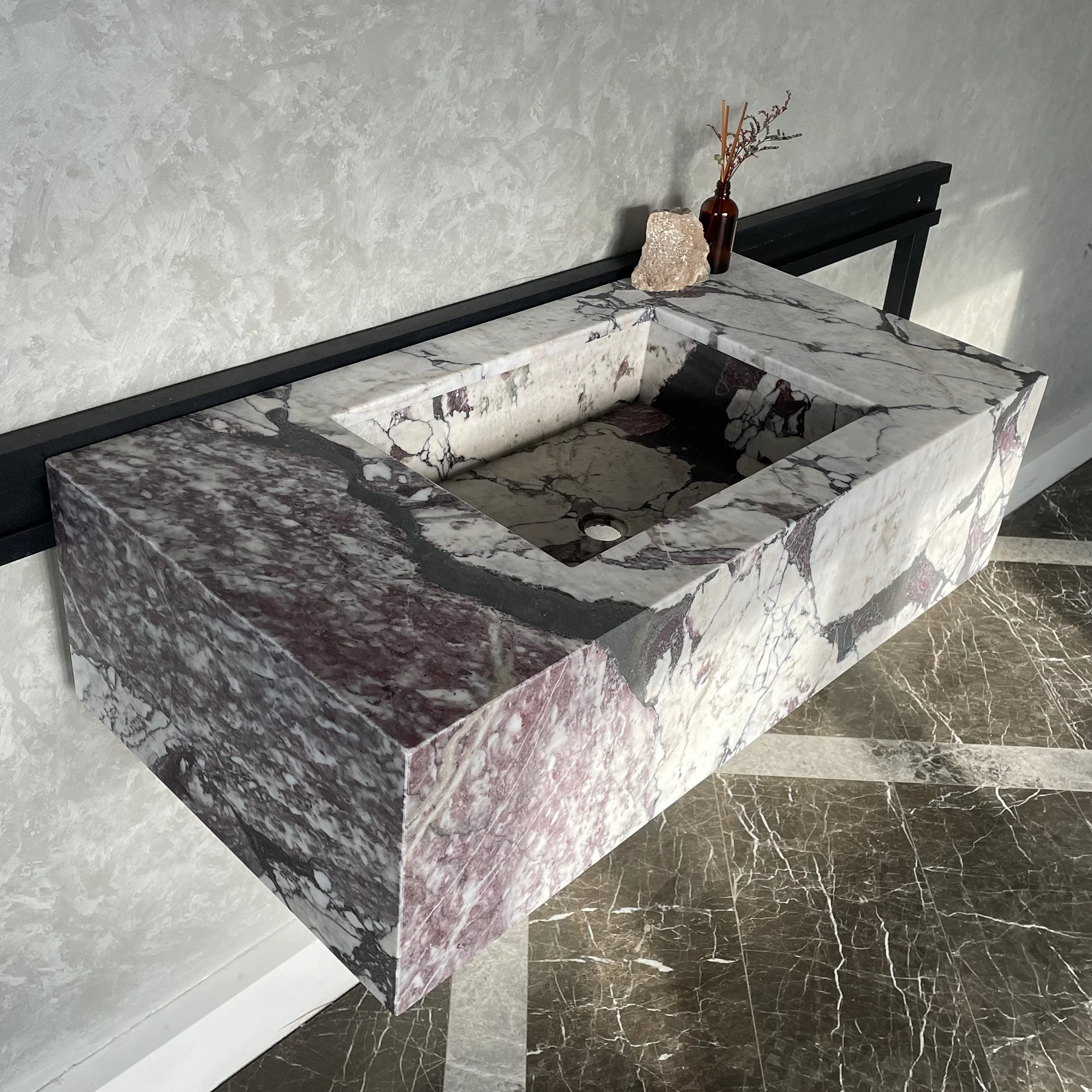 HANDCRAFTED CALACATTA VIOLA MARBLE SINK (NS-068) - Image 7