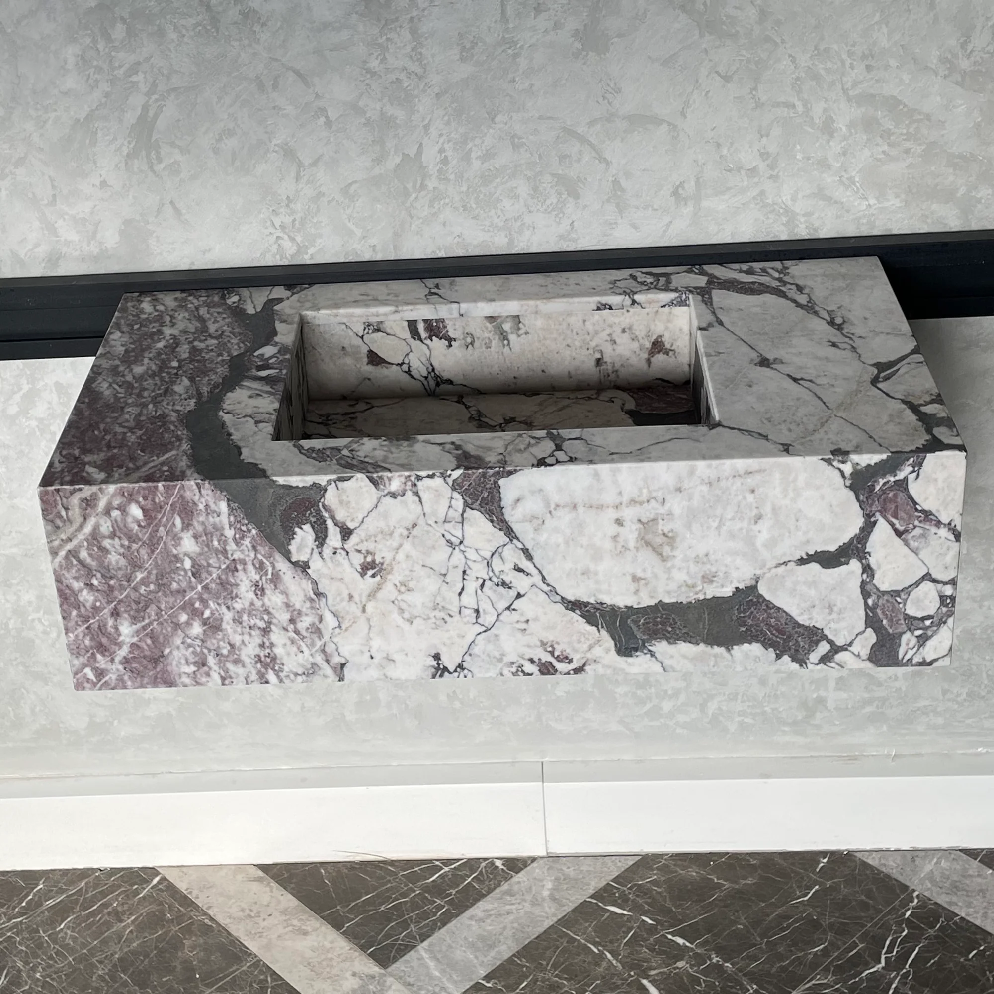 HANDCRAFTED CALACATTA VIOLA MARBLE SINK (NS-068) - Image 8