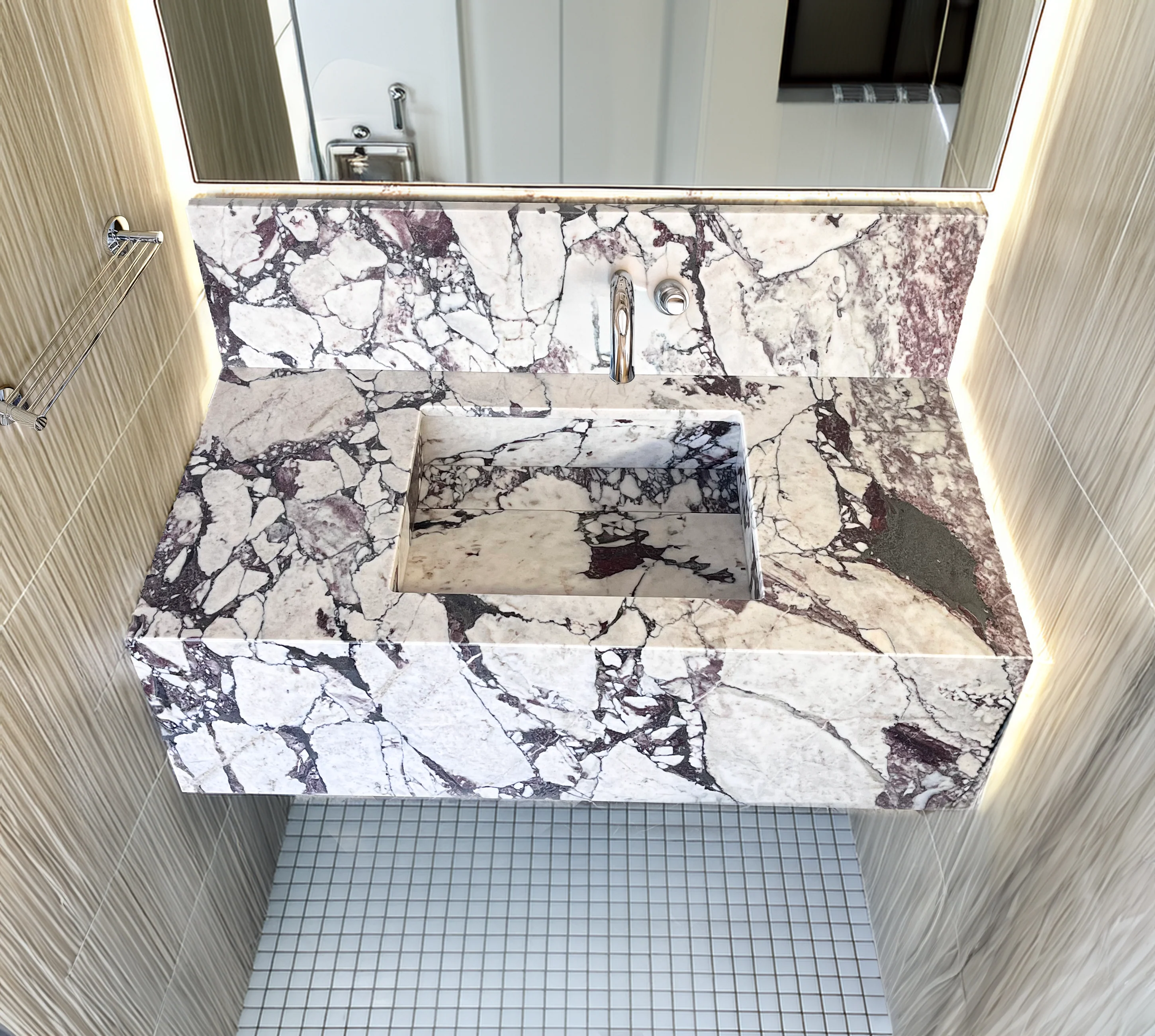 HANDCRAFTED CALACATTA VIOLA MARBLE SINK (NS-095)