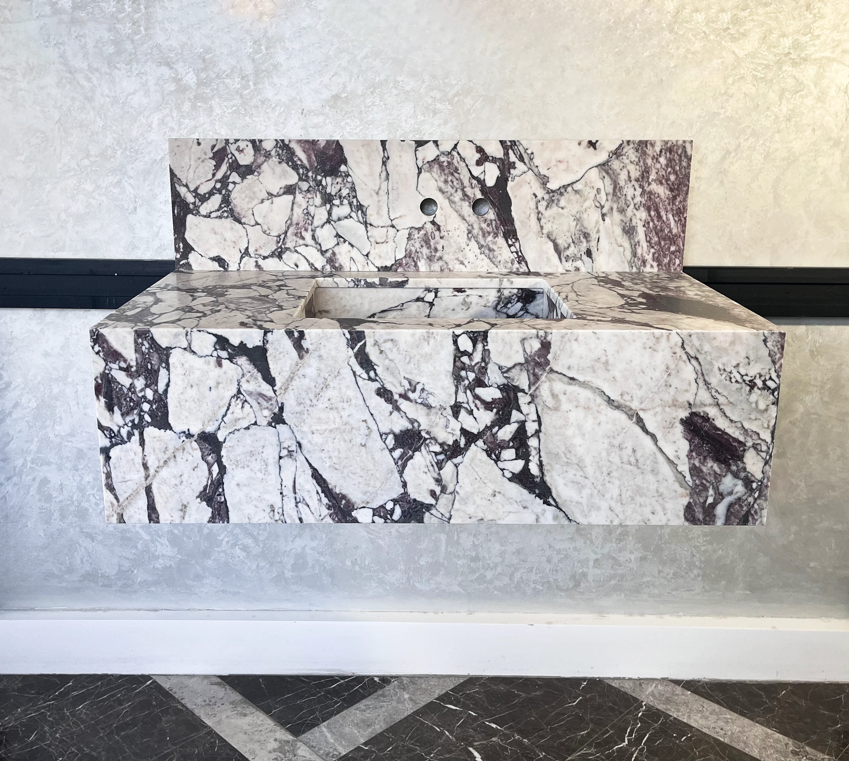HANDCRAFTED CALACATTA VIOLA MARBLE SINK (NS-095) - Image 5