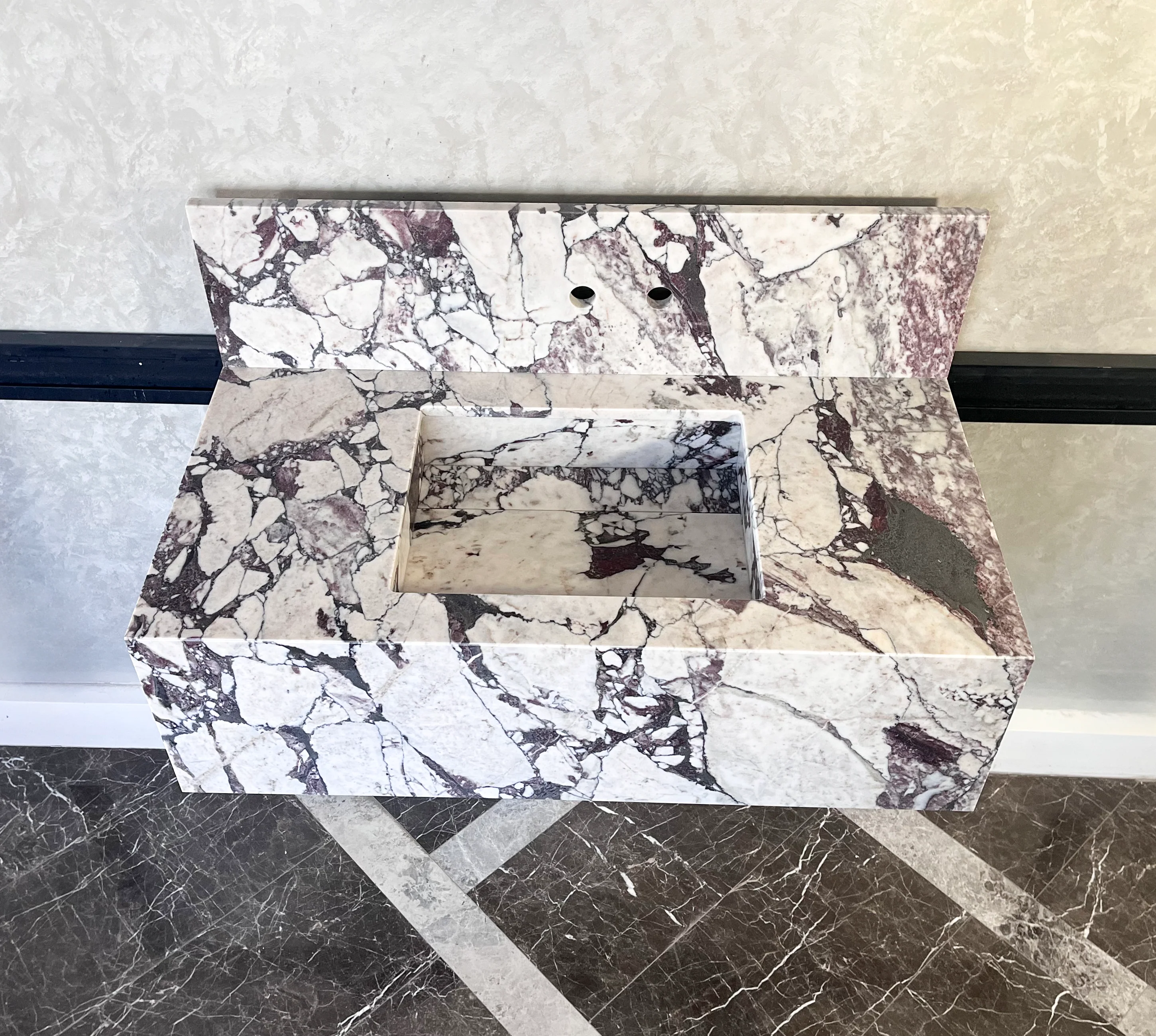 HANDCRAFTED CALACATTA VIOLA MARBLE SINK (NS-095) - Image 6