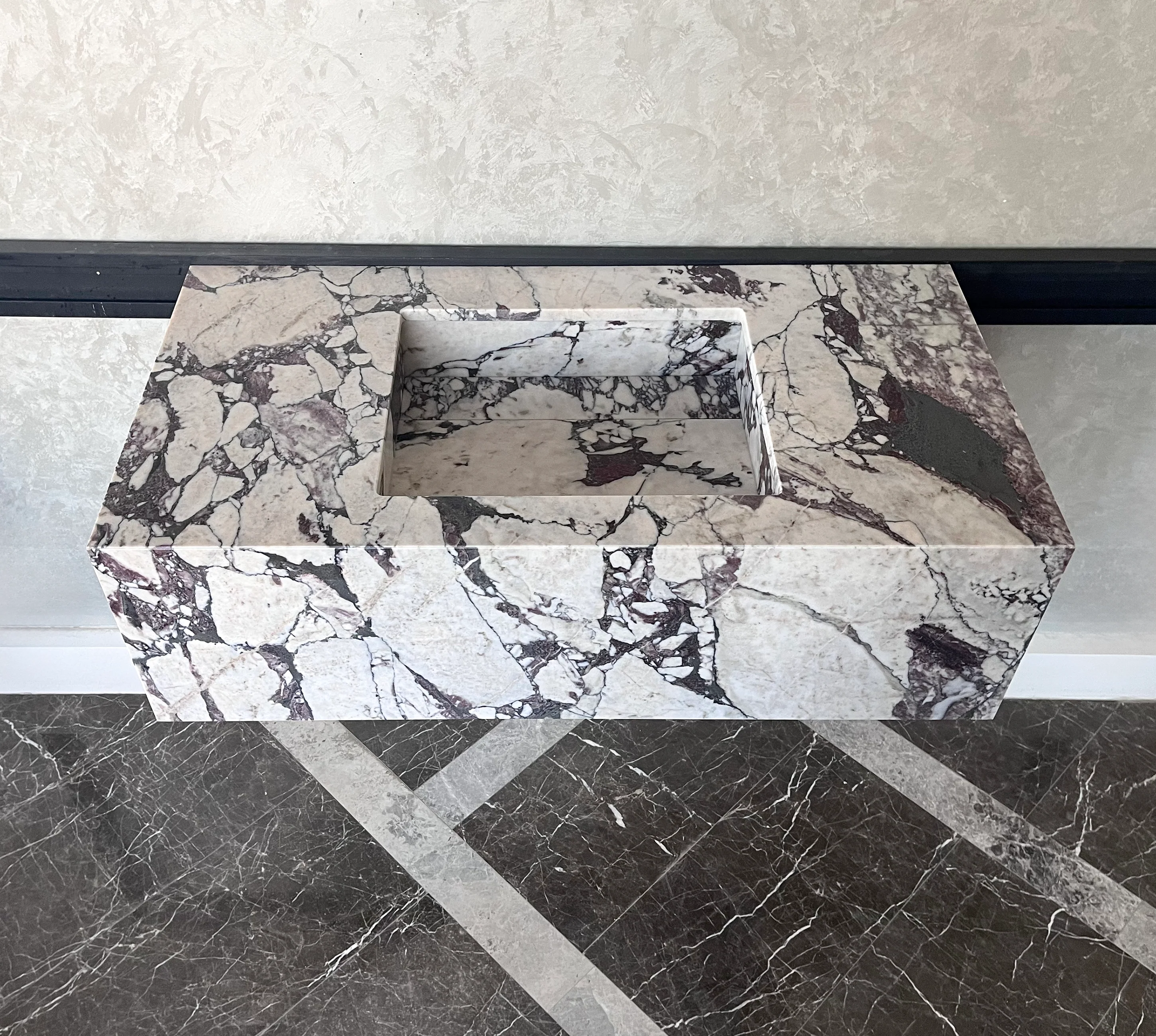 HANDCRAFTED CALACATTA VIOLA MARBLE SINK (NS-095) - Image 7