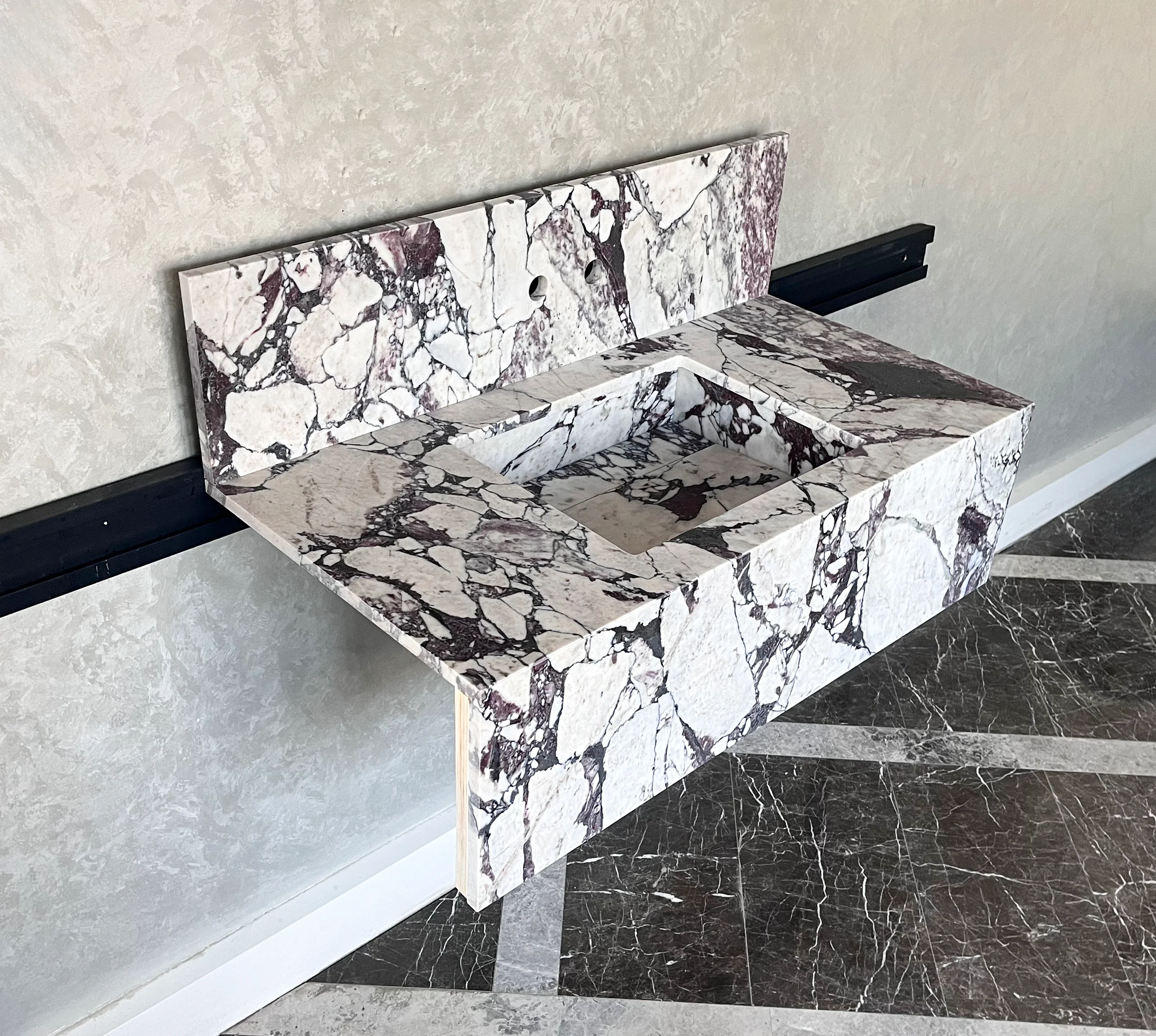 HANDCRAFTED CALACATTA VIOLA MARBLE SINK (NS-095) - Image 8