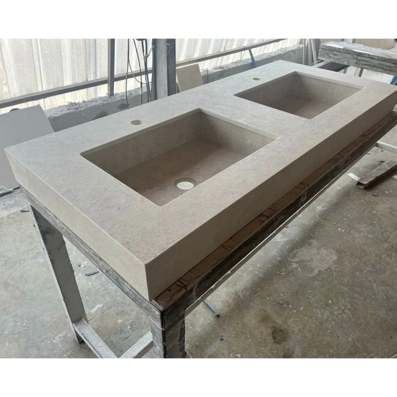 HANDCRAFTED CHIANCA DI OSTUNI ENGINEERED PORCELAIN SINK (ES-066) - Image 2