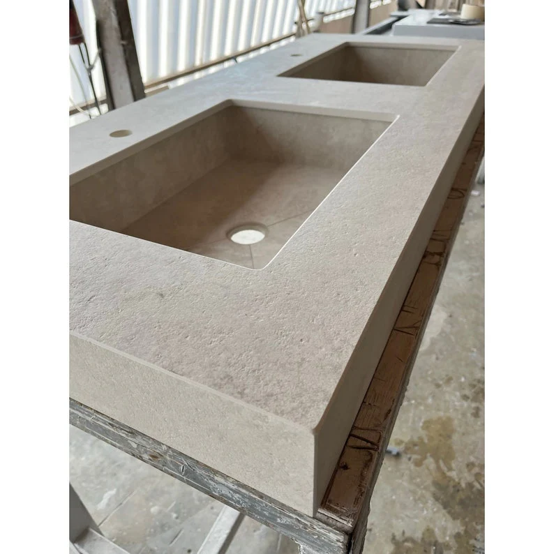 HANDCRAFTED CHIANCA DI OSTUNI ENGINEERED PORCELAIN SINK (ES-066) - Image 3