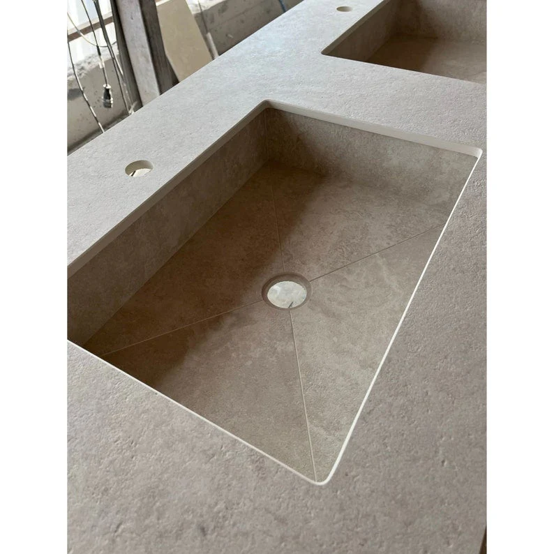 HANDCRAFTED CHIANCA DI OSTUNI ENGINEERED PORCELAIN SINK (ES-066) - Image 4