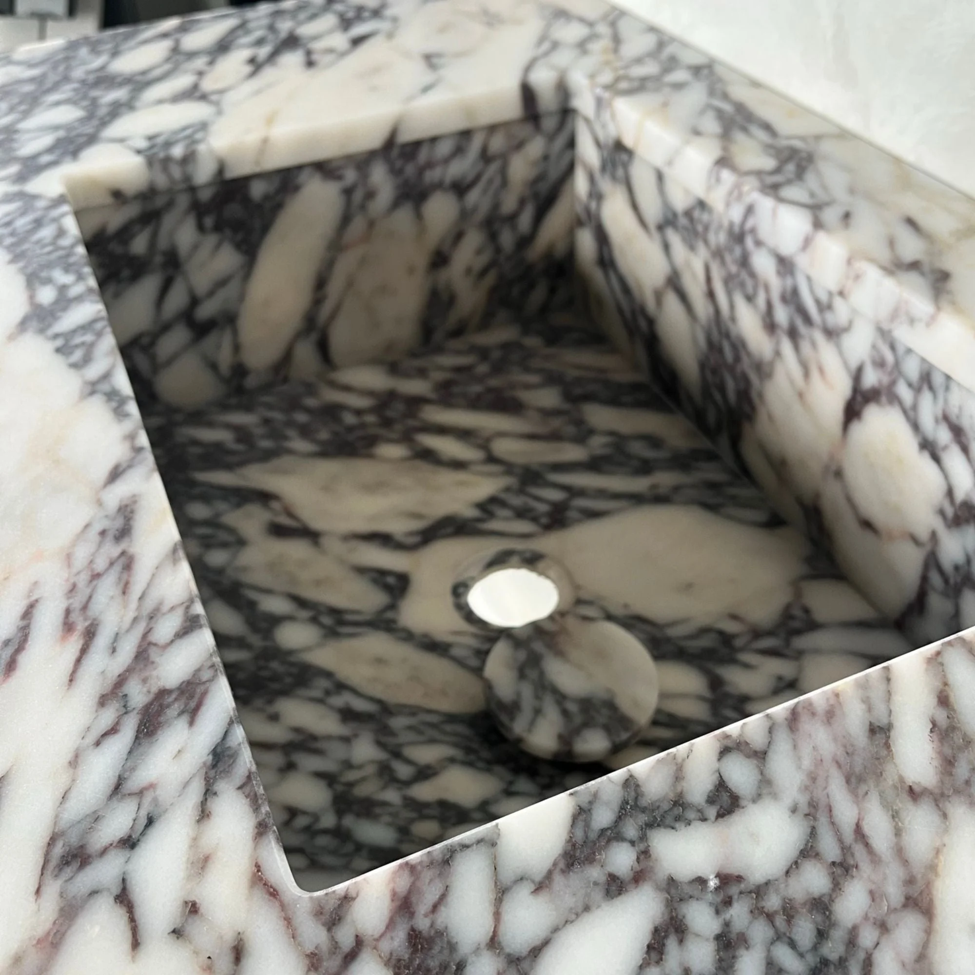 HANDCRAFTED CUSTOM CALACATTA VIOLA MARBLE SINK (NS-082) - Image 12