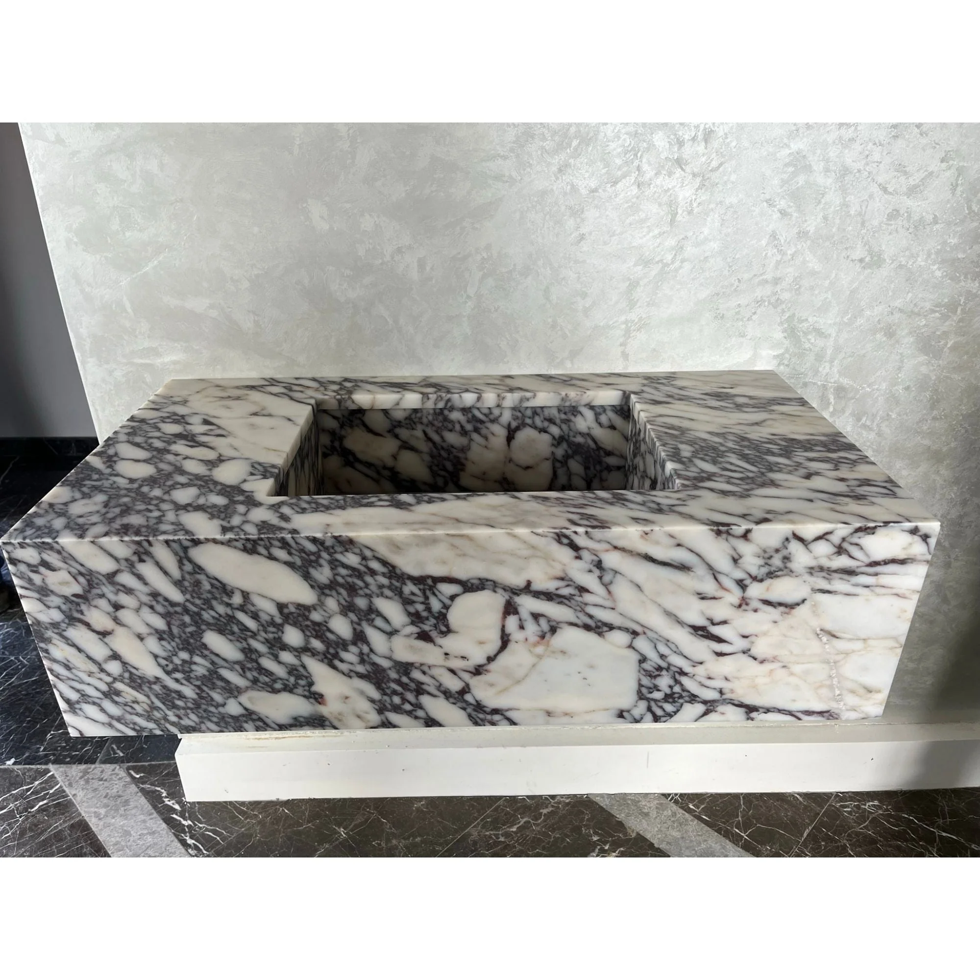HANDCRAFTED CUSTOM CALACATTA VIOLA MARBLE SINK (NS-082) - Image 6