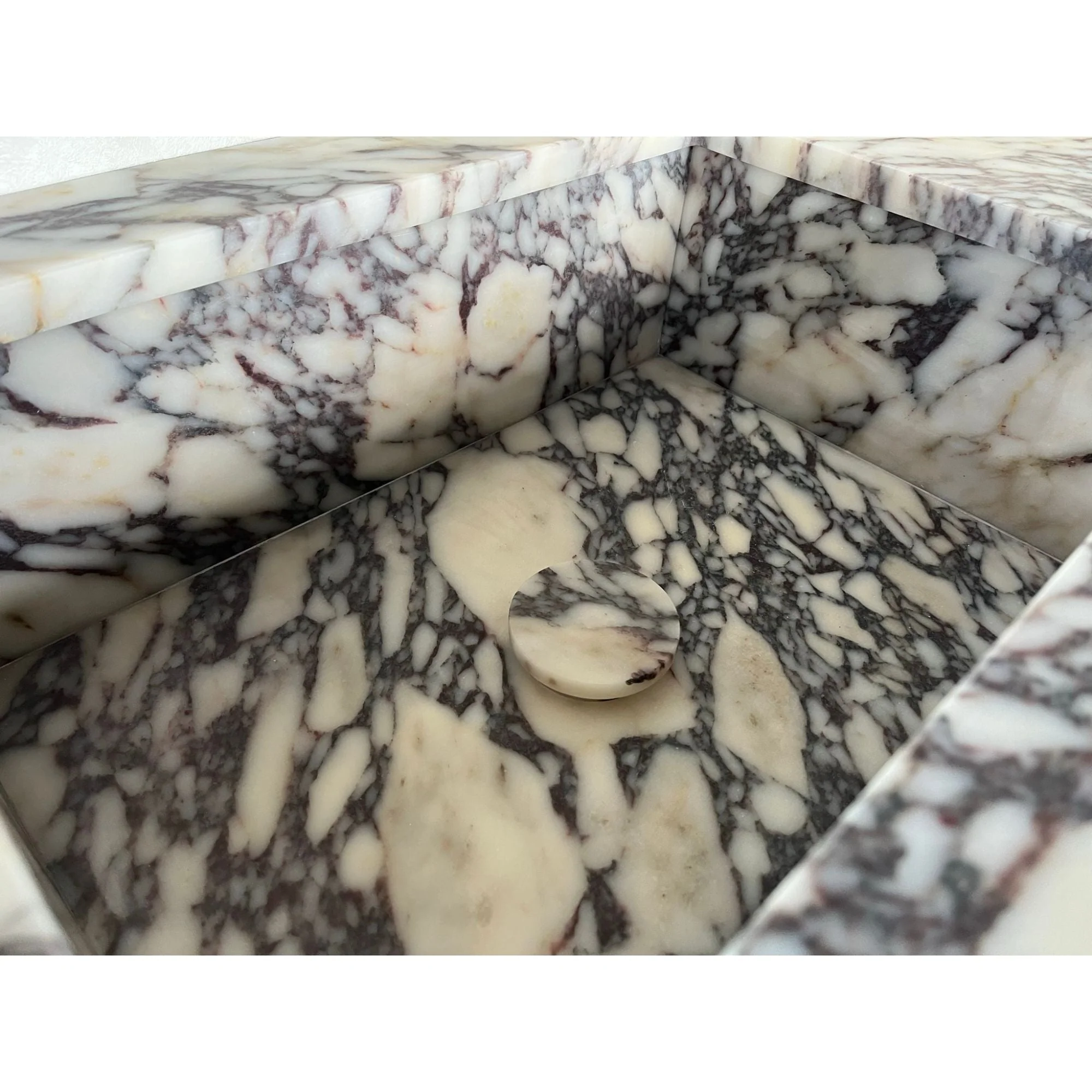 HANDCRAFTED CUSTOM CALACATTA VIOLA MARBLE SINK (NS-082) - Image 9