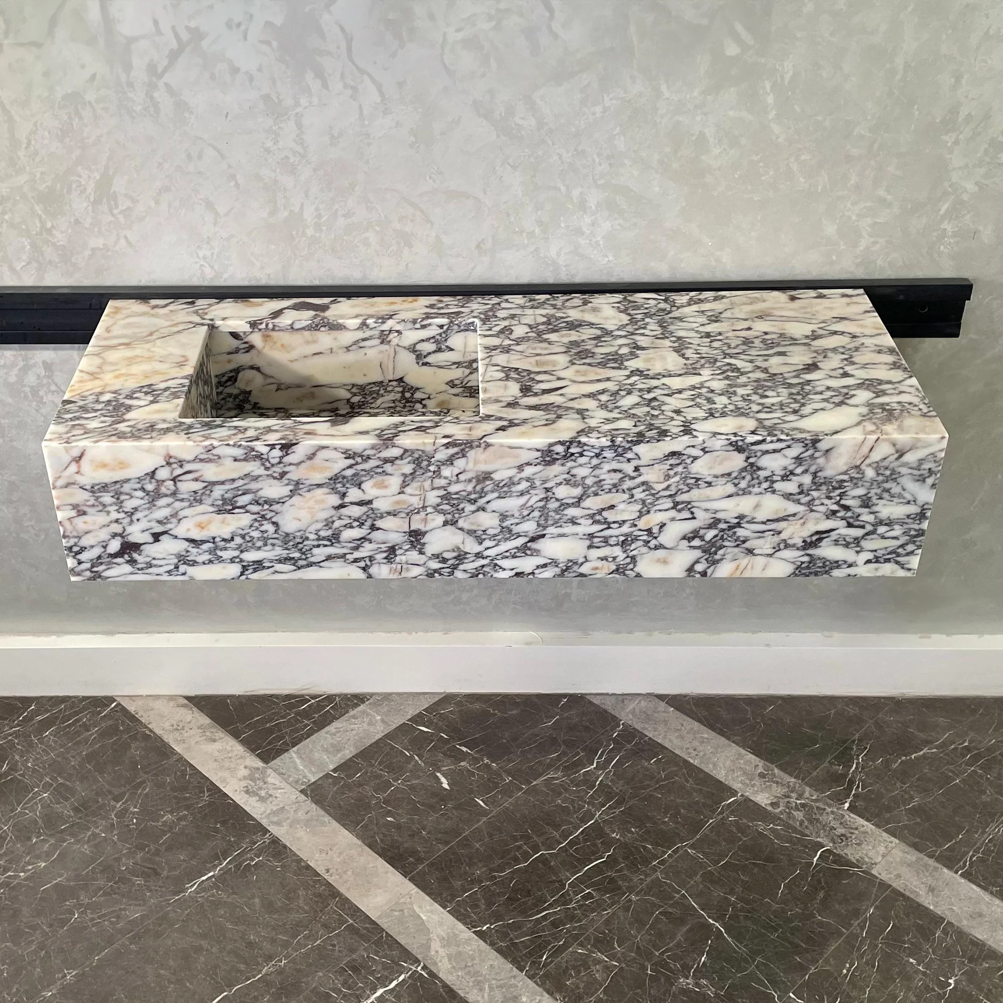 HANDCRAFTED CUSTOM CALACATTA VIOLA MARBLE SINK (NS-105) - Image 2