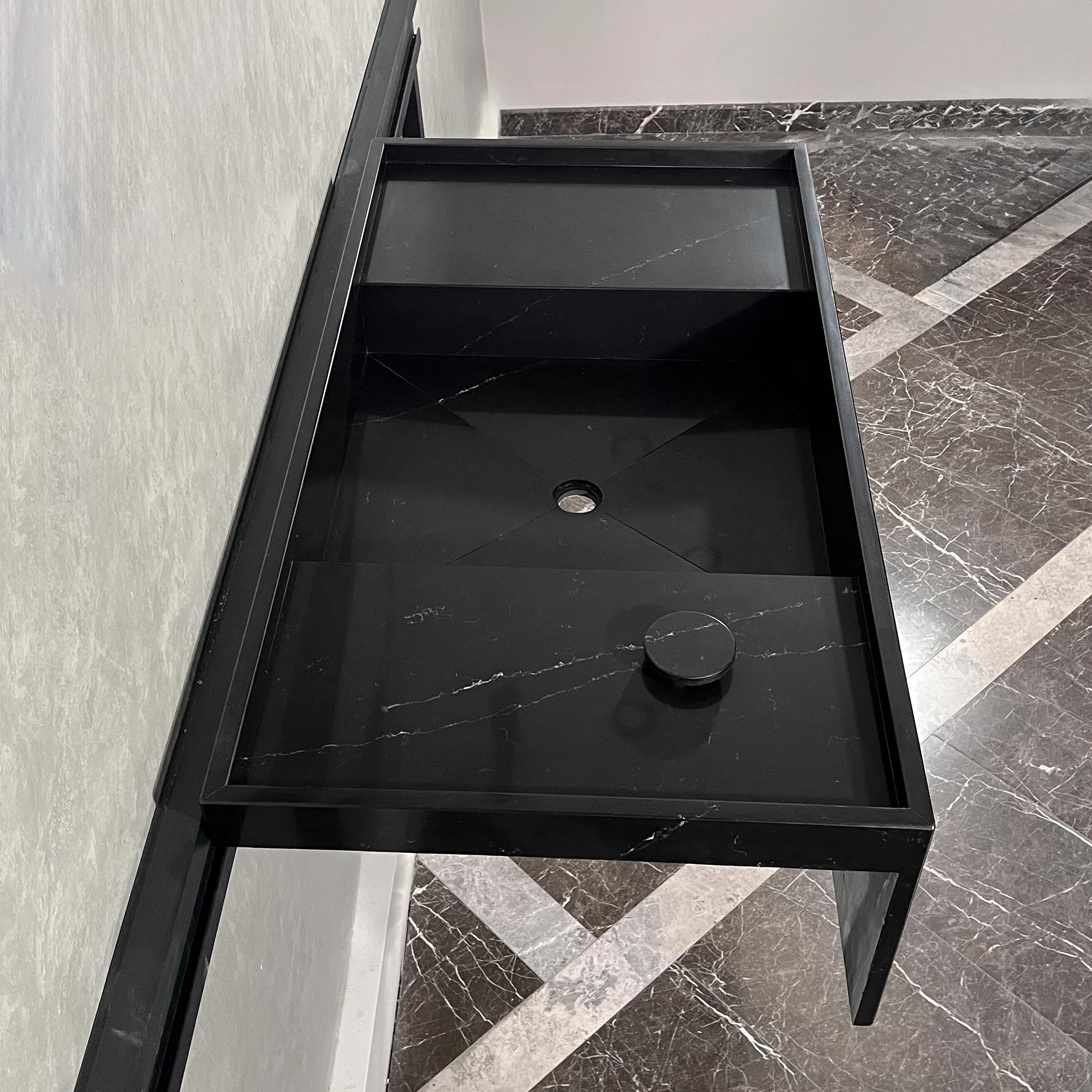 HANDCRAFTED CUSTOM COANTE – ARTE BLACK QUARTZ SINK (QU-084) - Image 4