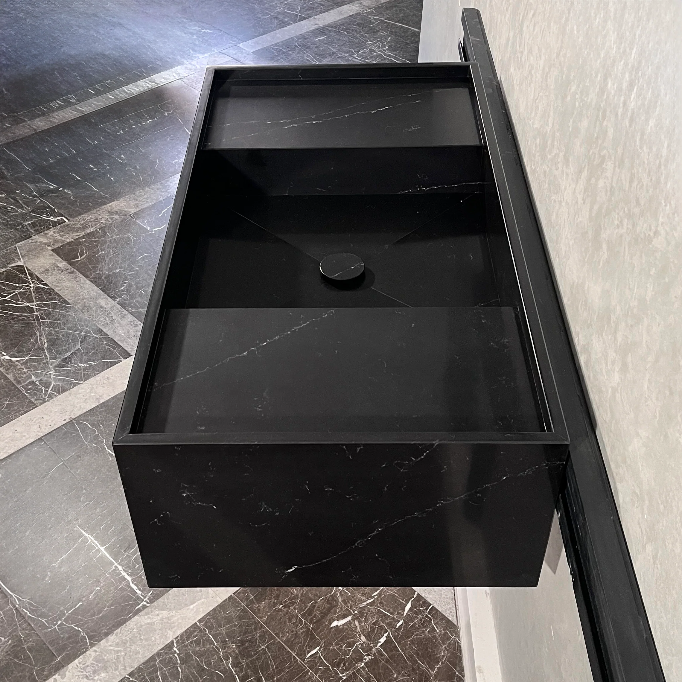 HANDCRAFTED CUSTOM COANTE – ARTE BLACK QUARTZ SINK (QU-084) - Image 5