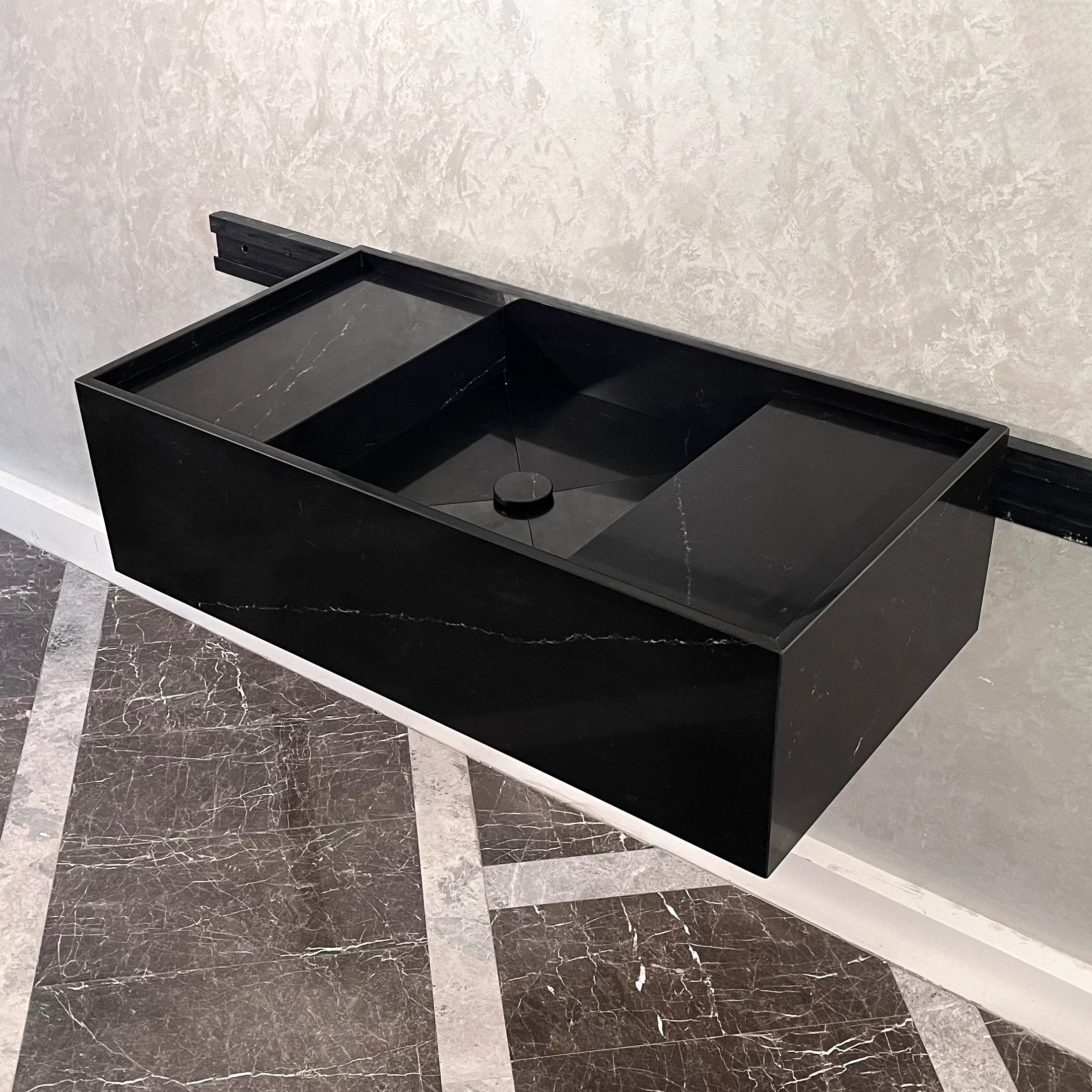 HANDCRAFTED CUSTOM COANTE – ARTE BLACK QUARTZ SINK (QU-084) - Image 6