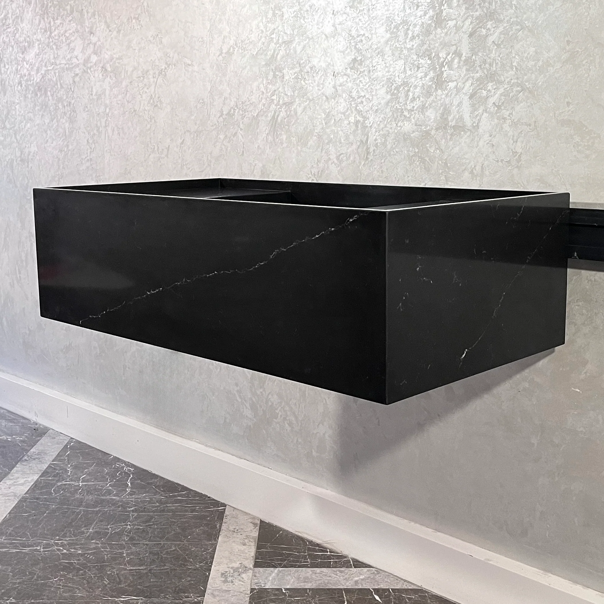 HANDCRAFTED CUSTOM COANTE – ARTE BLACK QUARTZ SINK (QU-084) - Image 7