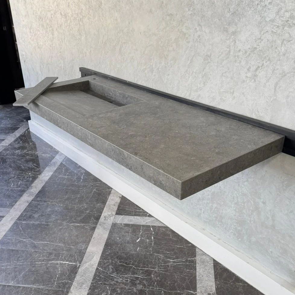 Handcrafted Custom Dekton Grafite Porcelain Bathroom Sink: Custom Vanity Top or Wall Mount (ES-060) - Image 10