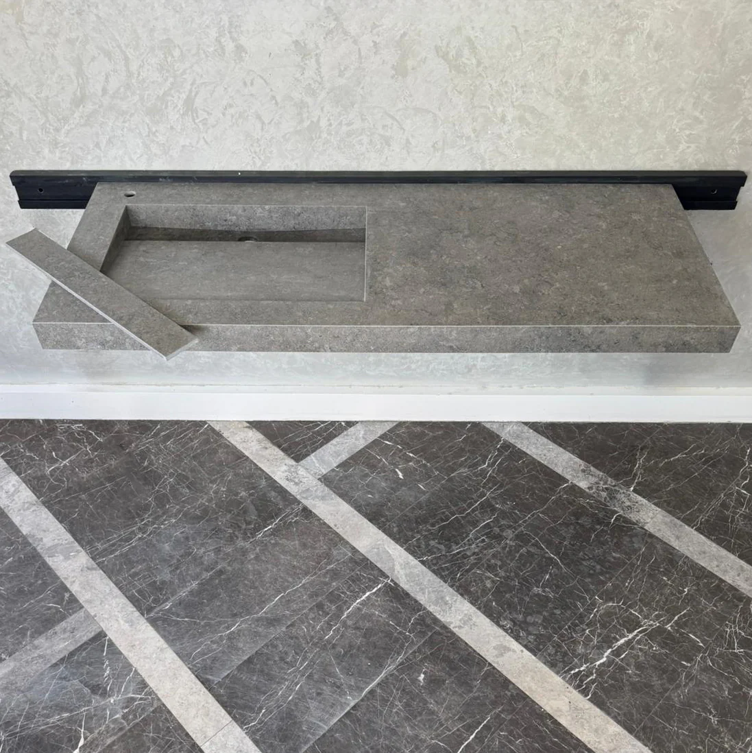 Handcrafted Custom Dekton Grafite Porcelain Bathroom Sink: Custom Vanity Top or Wall Mount (ES-060) - Image 2