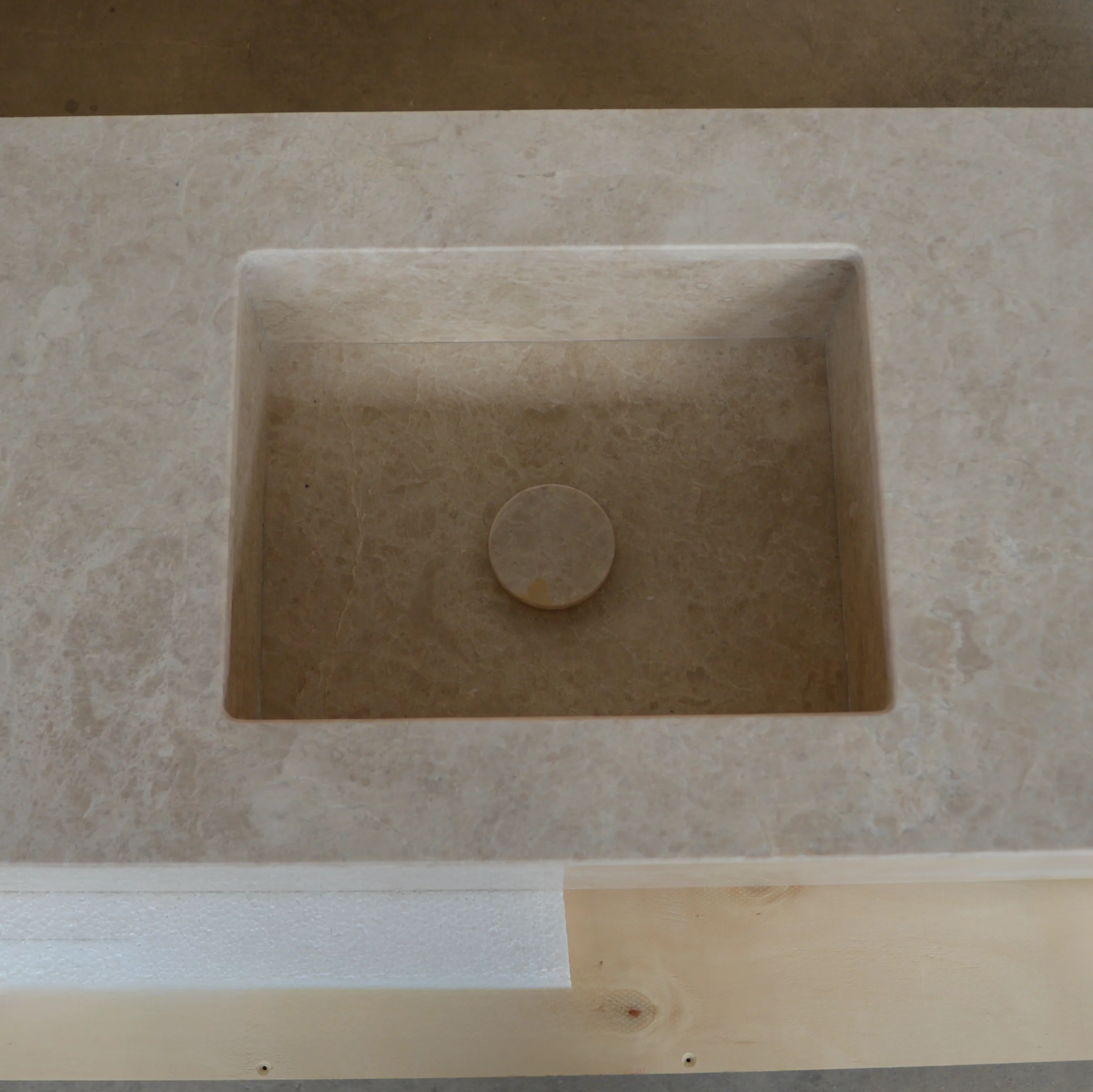 HANDCRAFTED CUSTOM HERA BEIGE MARBLE DOUBLE SINK (NS-114) - Image 8