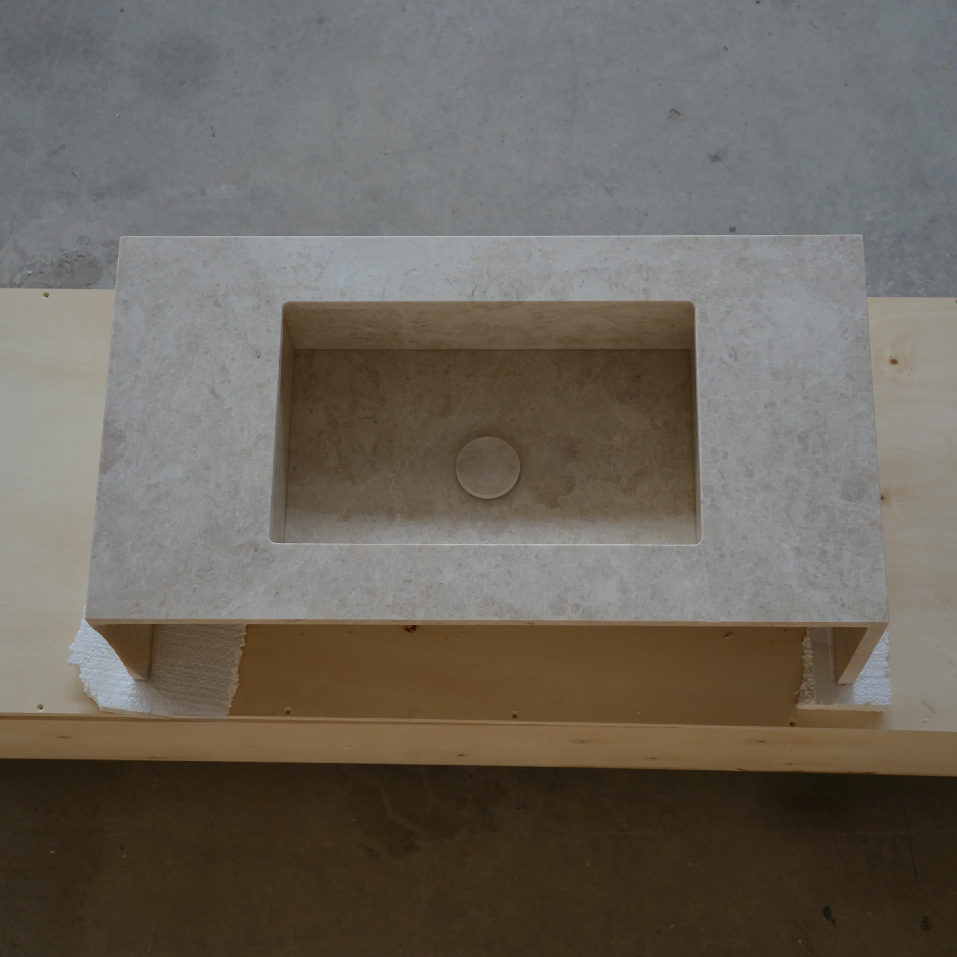 HANDCRAFTED CUSTOM HERA BEIGE MARBLE SINK (NS-080) - Image 10