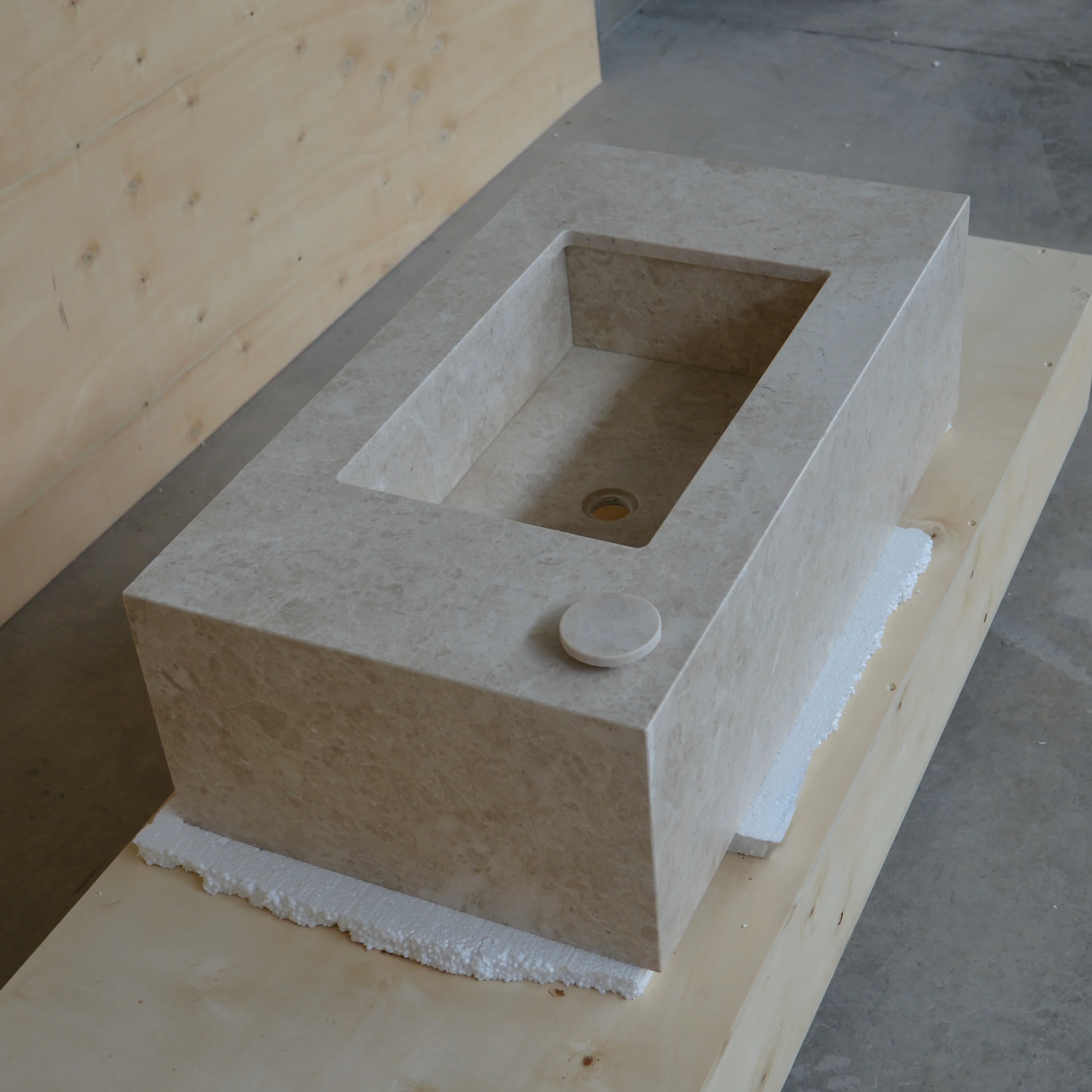 HANDCRAFTED CUSTOM HERA BEIGE MARBLE SINK (NS-080) - Image 2