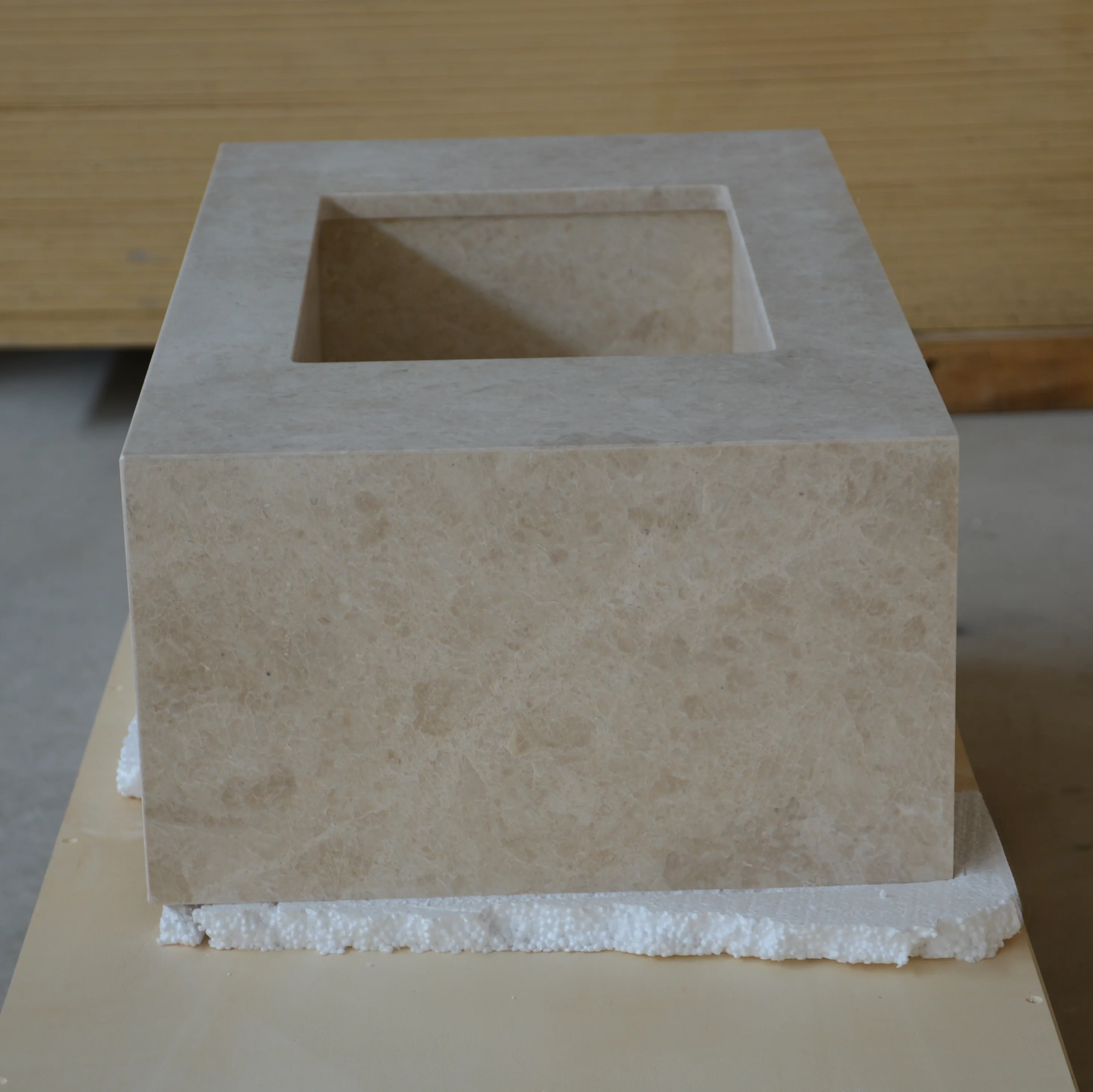 HANDCRAFTED CUSTOM HERA BEIGE MARBLE SINK (NS-080) - Image 3