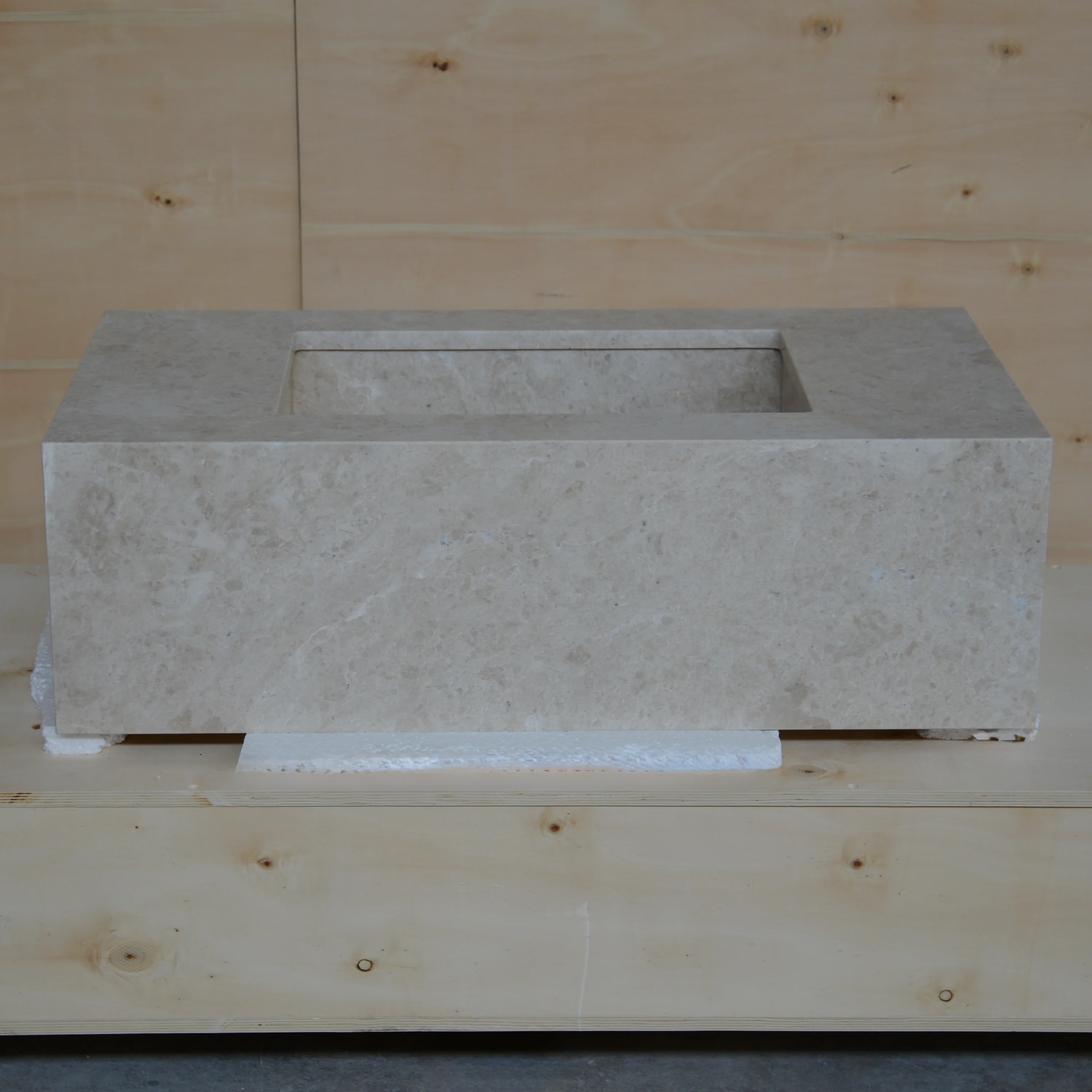 HANDCRAFTED CUSTOM HERA BEIGE MARBLE SINK (NS-080) - Image 4