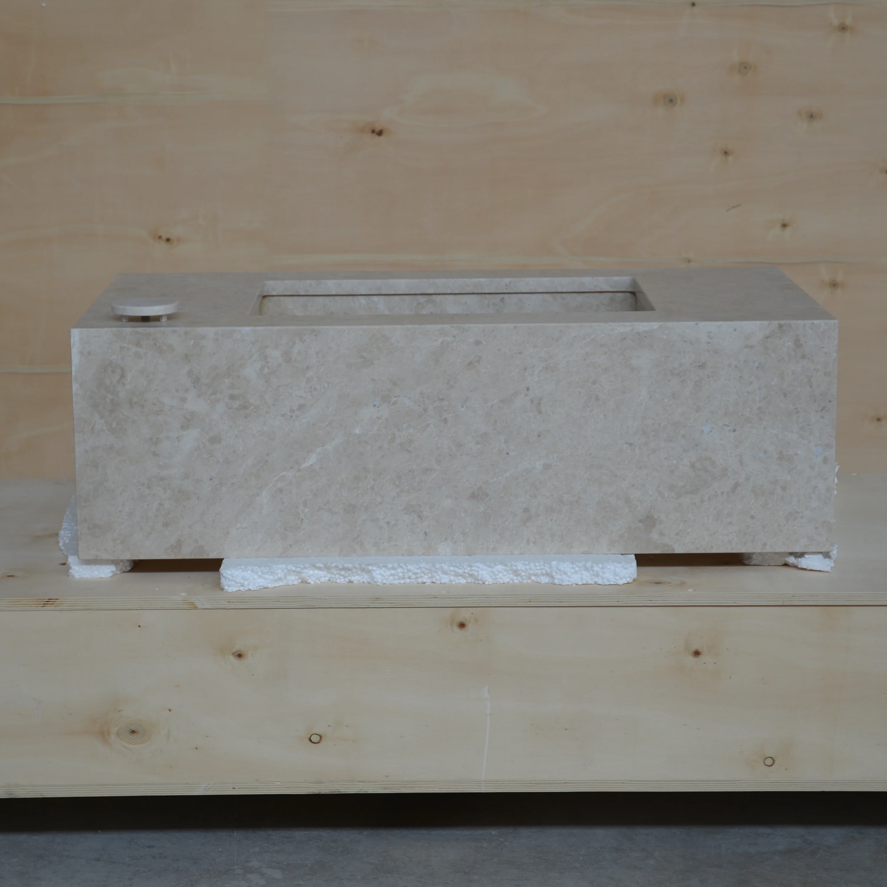 HANDCRAFTED CUSTOM HERA BEIGE MARBLE SINK (NS-080) - Image 5