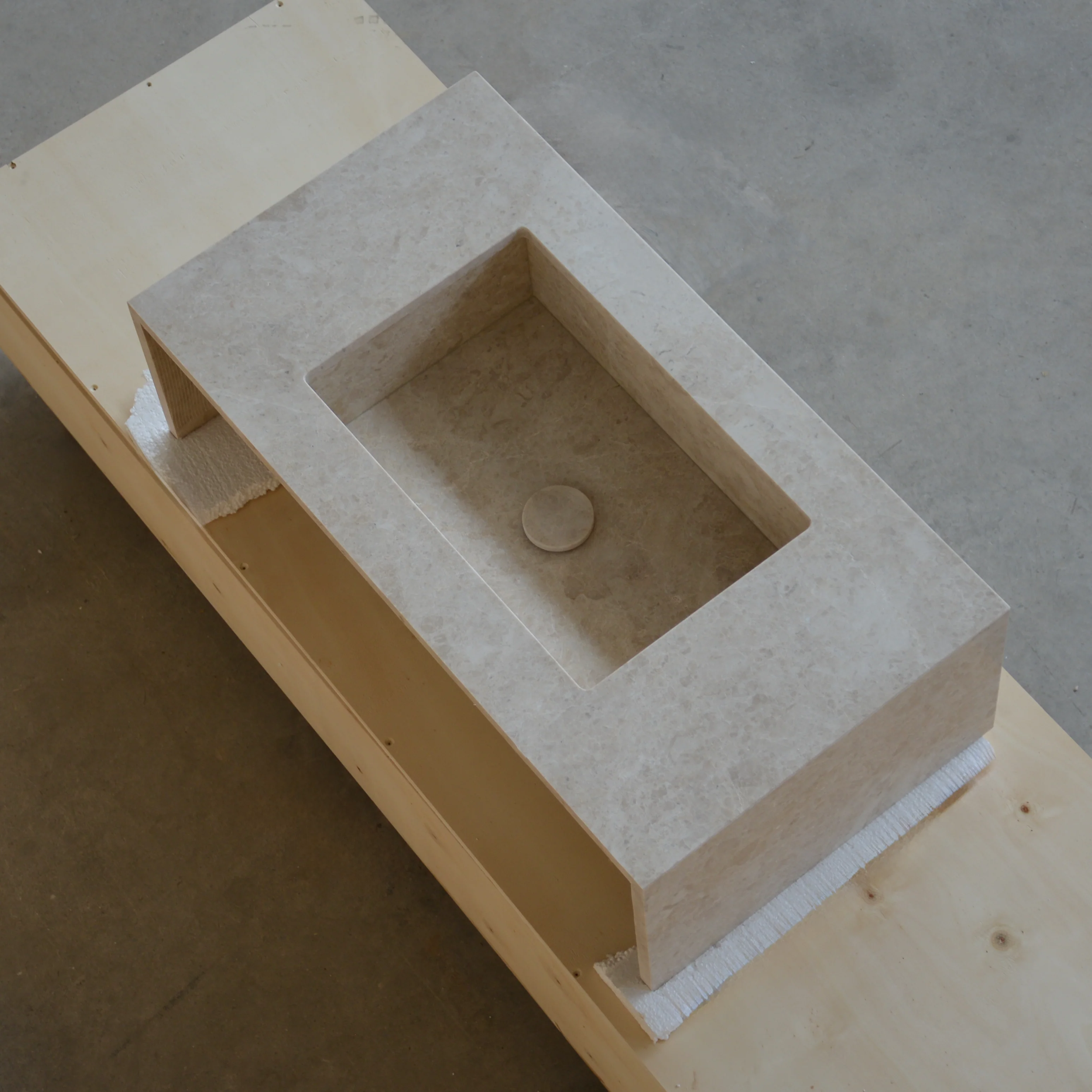 HANDCRAFTED CUSTOM HERA BEIGE MARBLE SINK (NS-080) - Image 6
