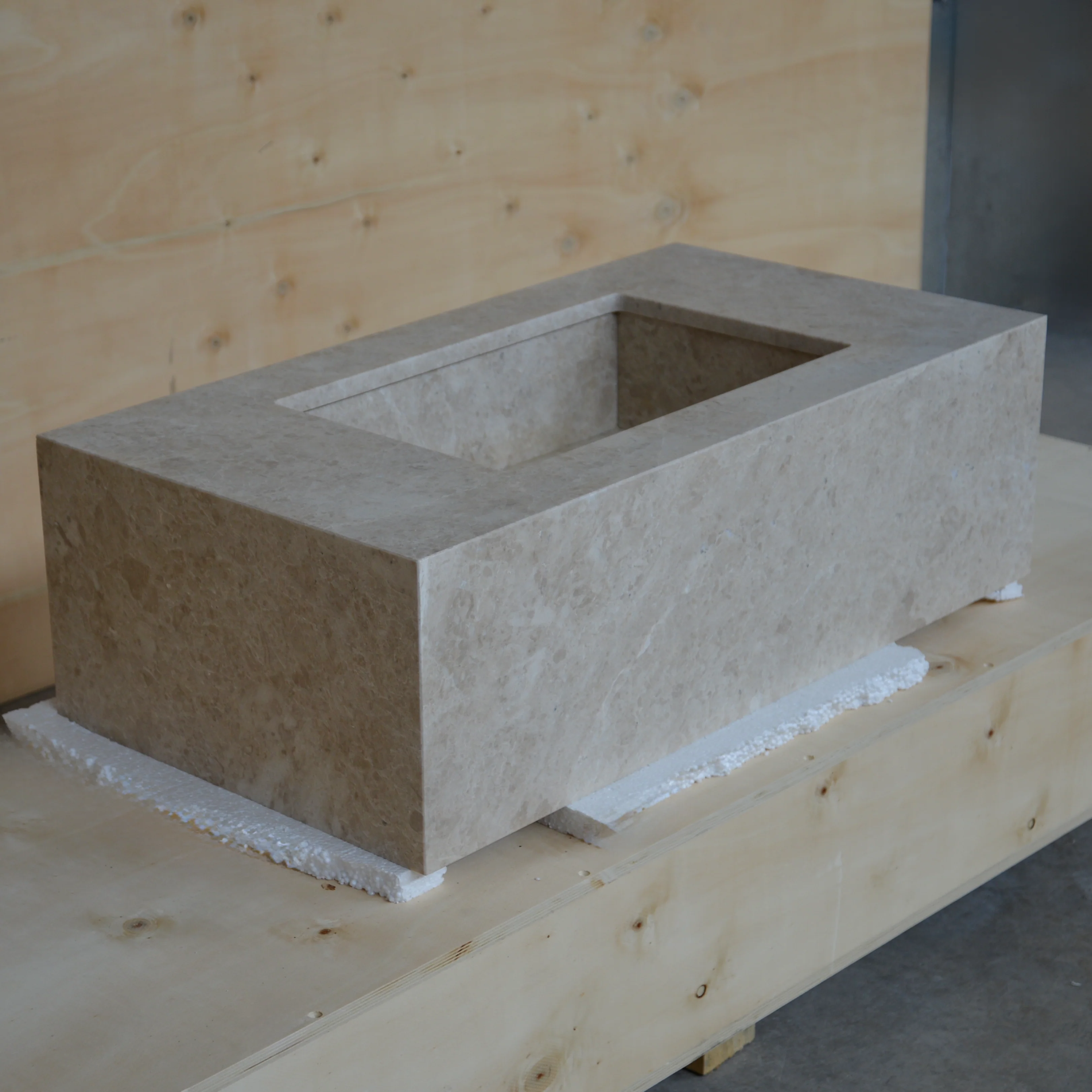 HANDCRAFTED CUSTOM HERA BEIGE MARBLE SINK (NS-080) - Image 7