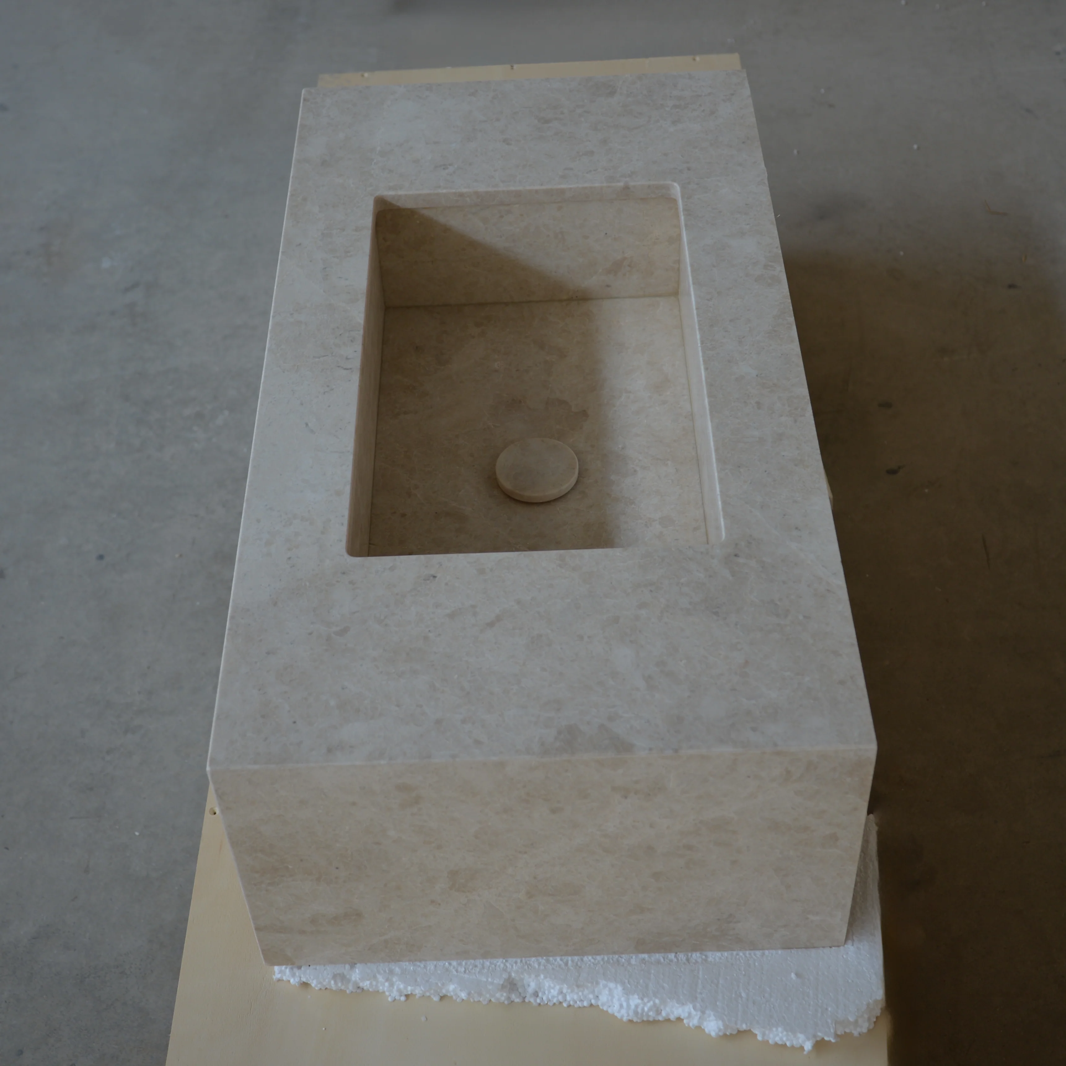 HANDCRAFTED CUSTOM HERA BEIGE MARBLE SINK (NS-080) - Image 8