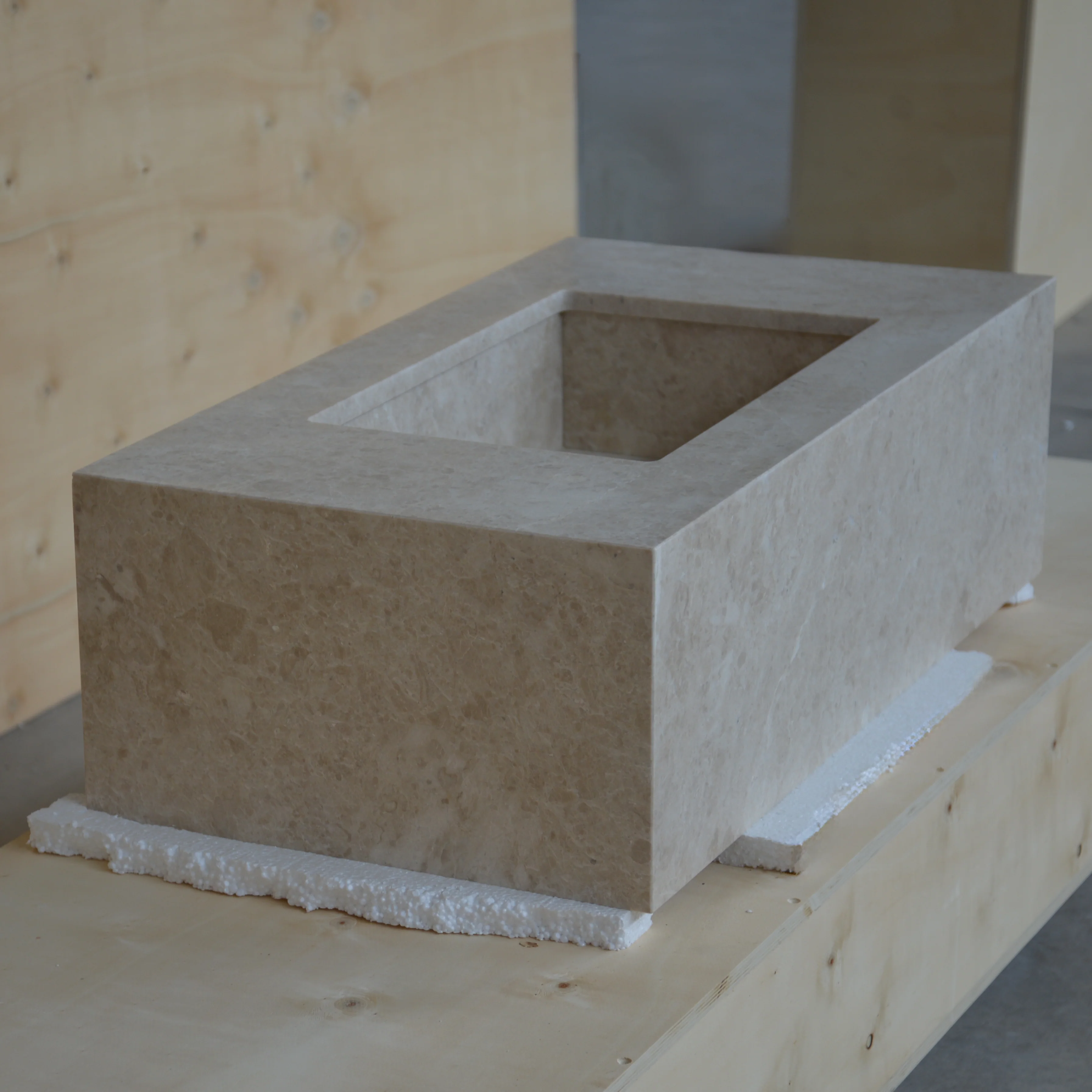 HANDCRAFTED CUSTOM HERA BEIGE MARBLE SINK (NS-080) - Image 9