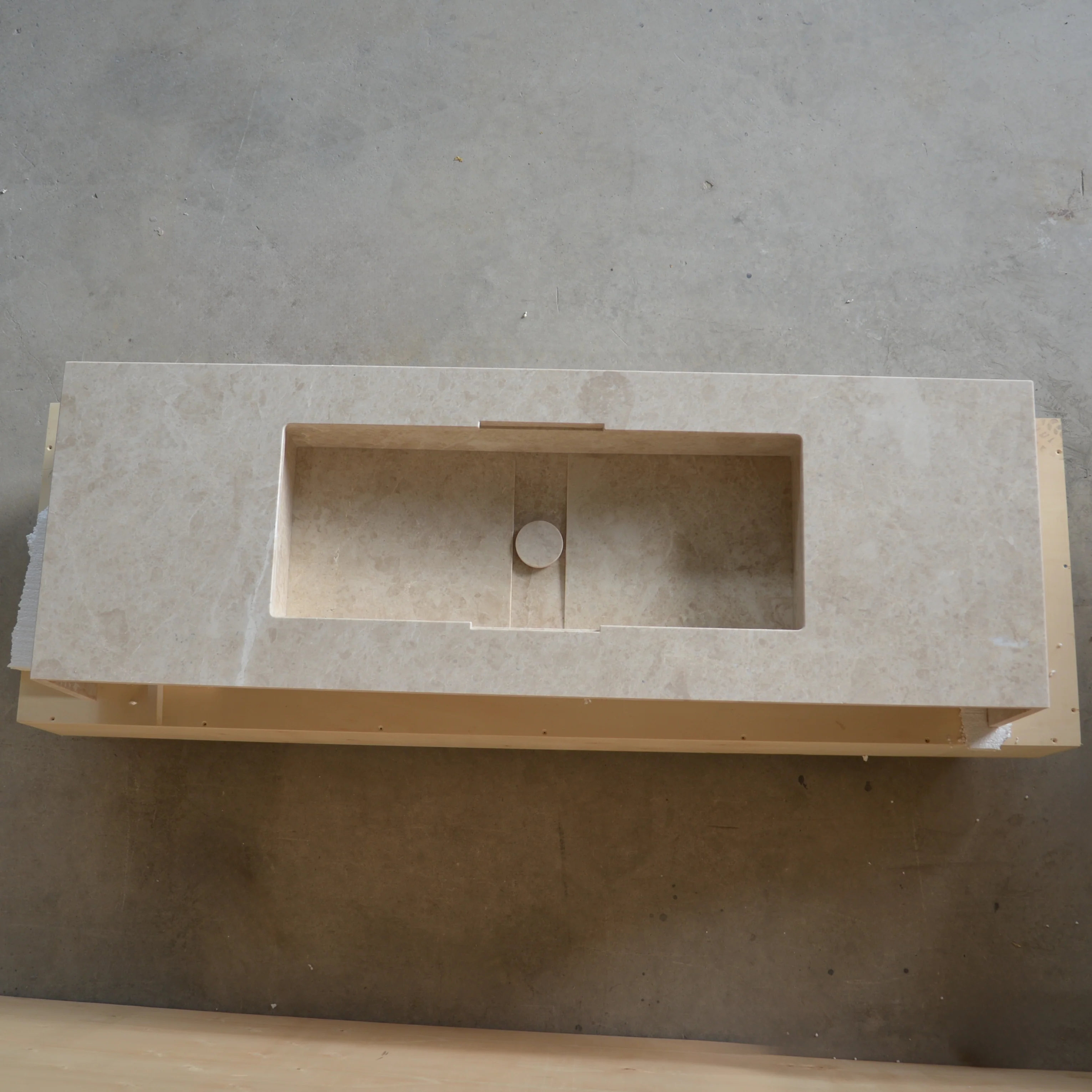 HANDCRAFTED CUSTOM HERA BEIGE MARBLE SINK (NS-138) - Image 10