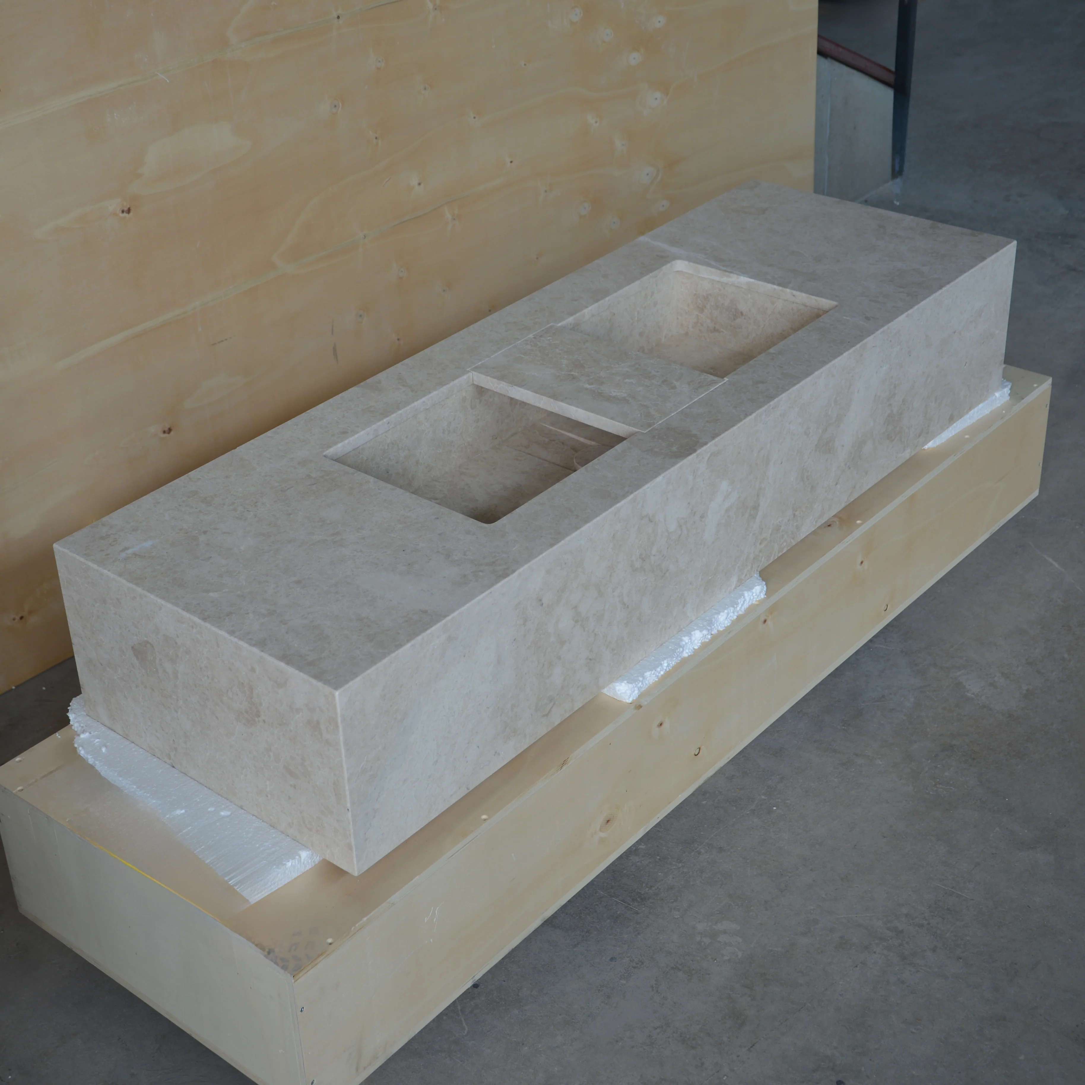 HANDCRAFTED CUSTOM HERA BEIGE MARBLE SINK (NS-138) - Image 2