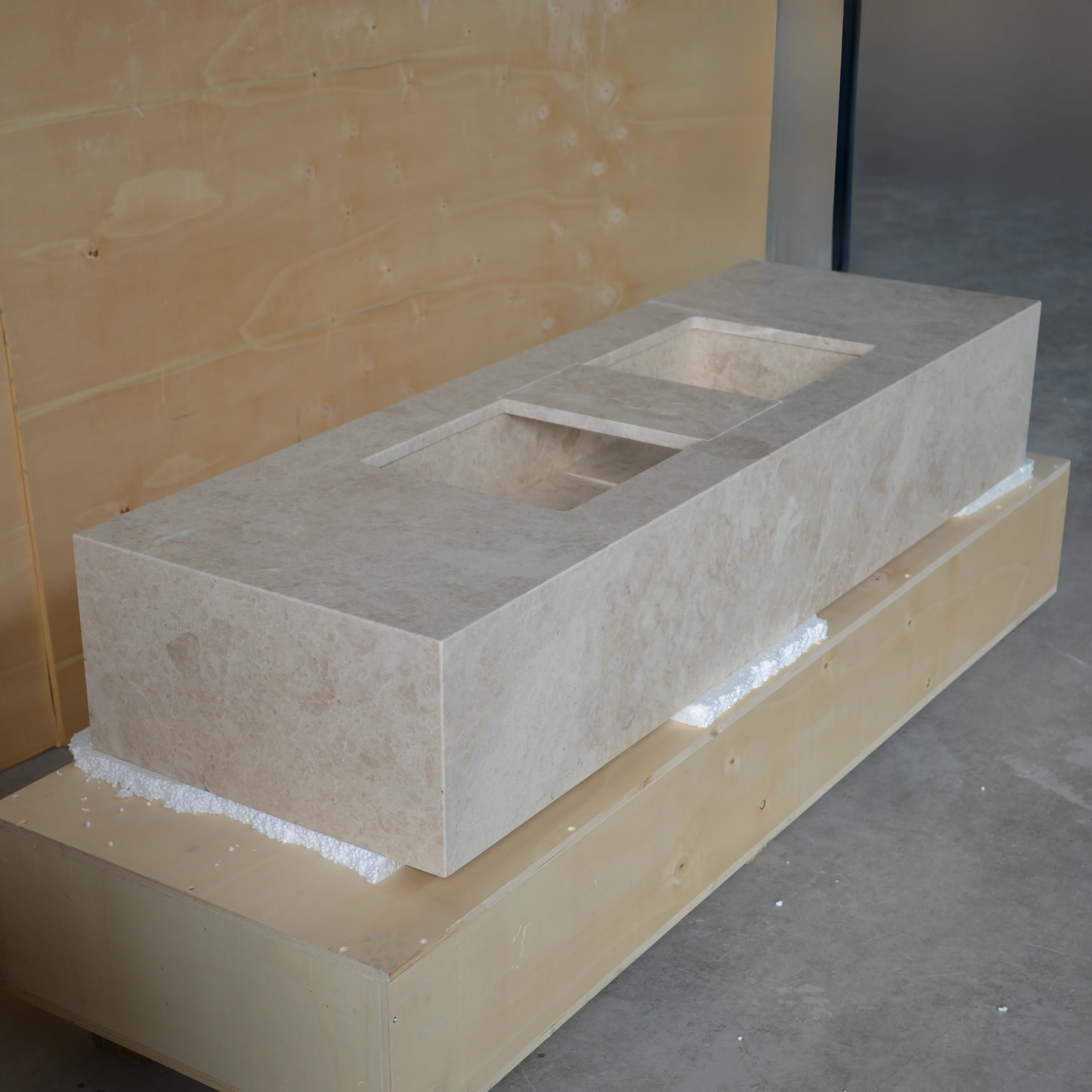 HANDCRAFTED CUSTOM HERA BEIGE MARBLE SINK (NS-138) - Image 7
