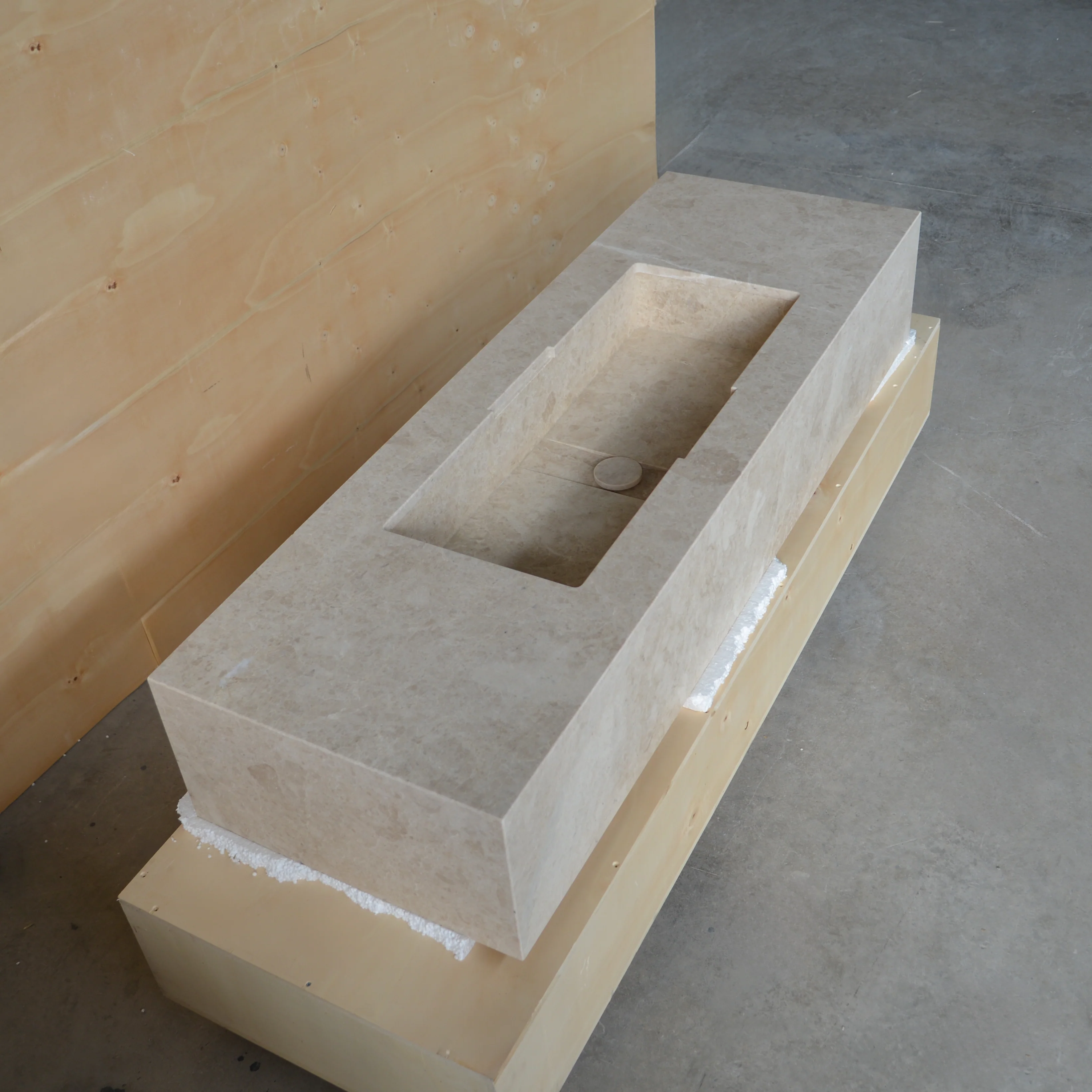HANDCRAFTED CUSTOM HERA BEIGE MARBLE SINK (NS-138) - Image 8