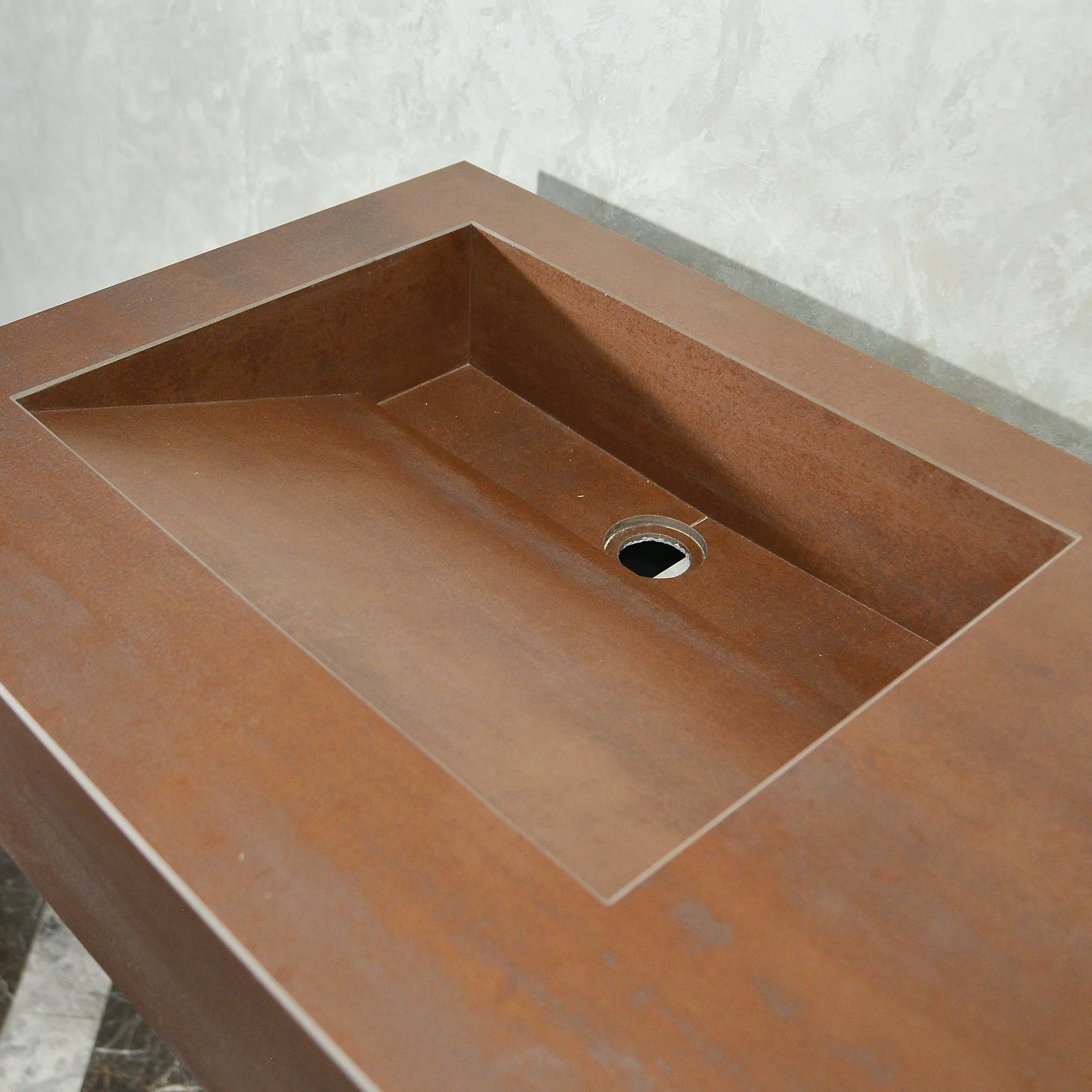 CUSTOM INFINITY – METAL CORTEN ENGINEERED PORCELAIN DOUBLE SINK (ES-083) - Image 11