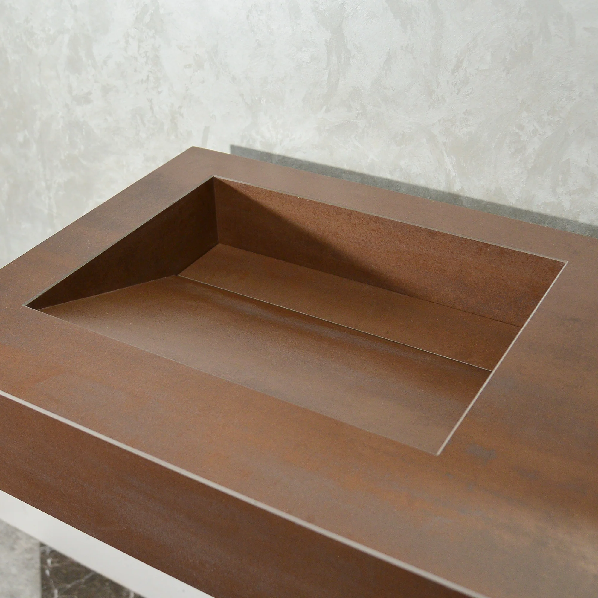 CUSTOM INFINITY – METAL CORTEN ENGINEERED PORCELAIN DOUBLE SINK (ES-083) - Image 8