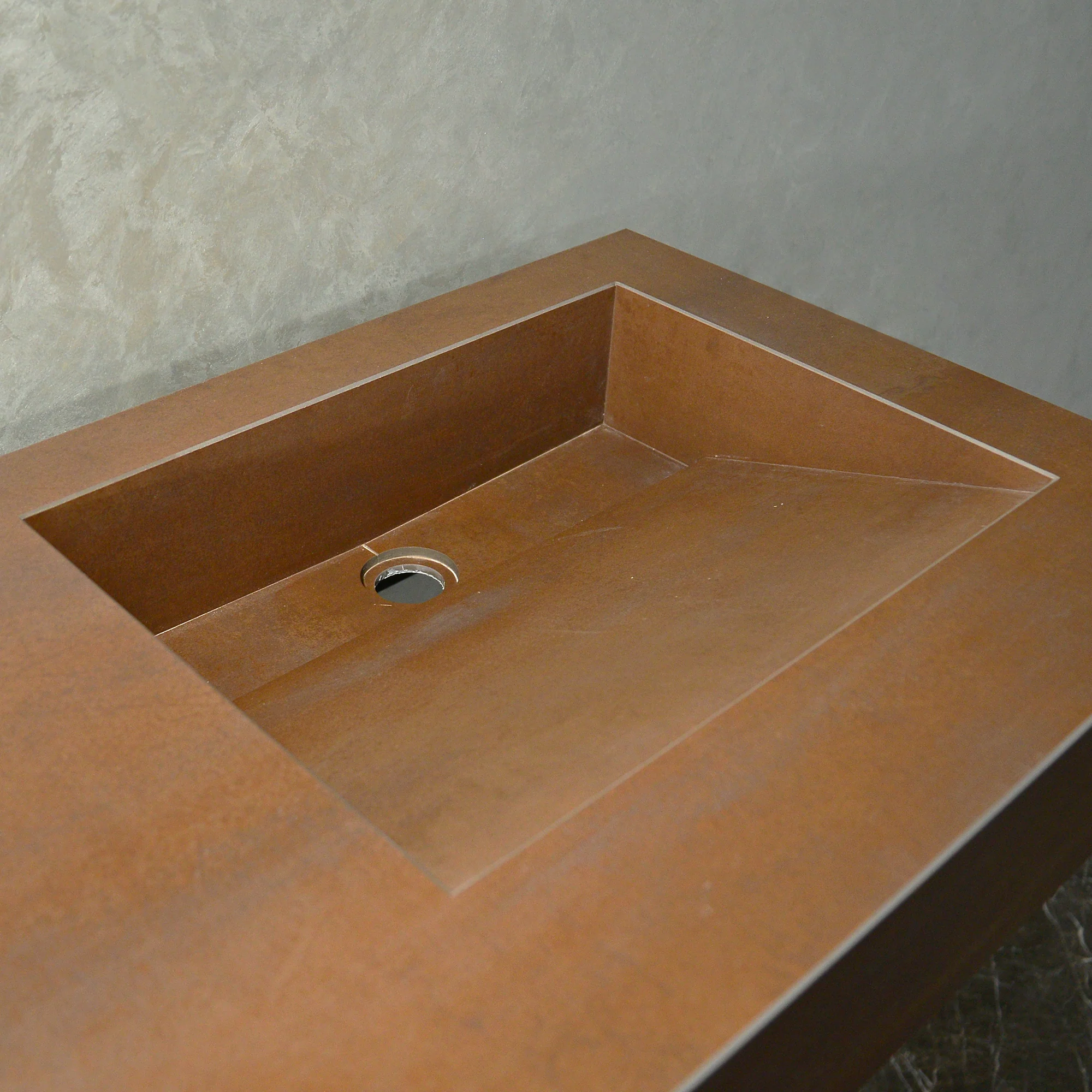 CUSTOM INFINITY – METAL CORTEN ENGINEERED PORCELAIN DOUBLE SINK (ES-083) - Image 9