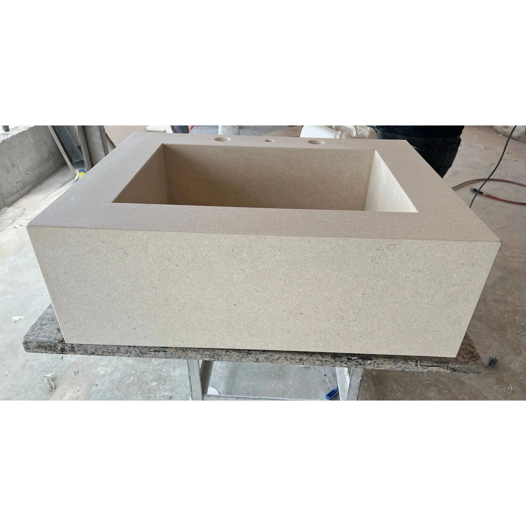HANDCRAFTED CUSTOM LIMESTONE SINK (NS-051) - Image 4