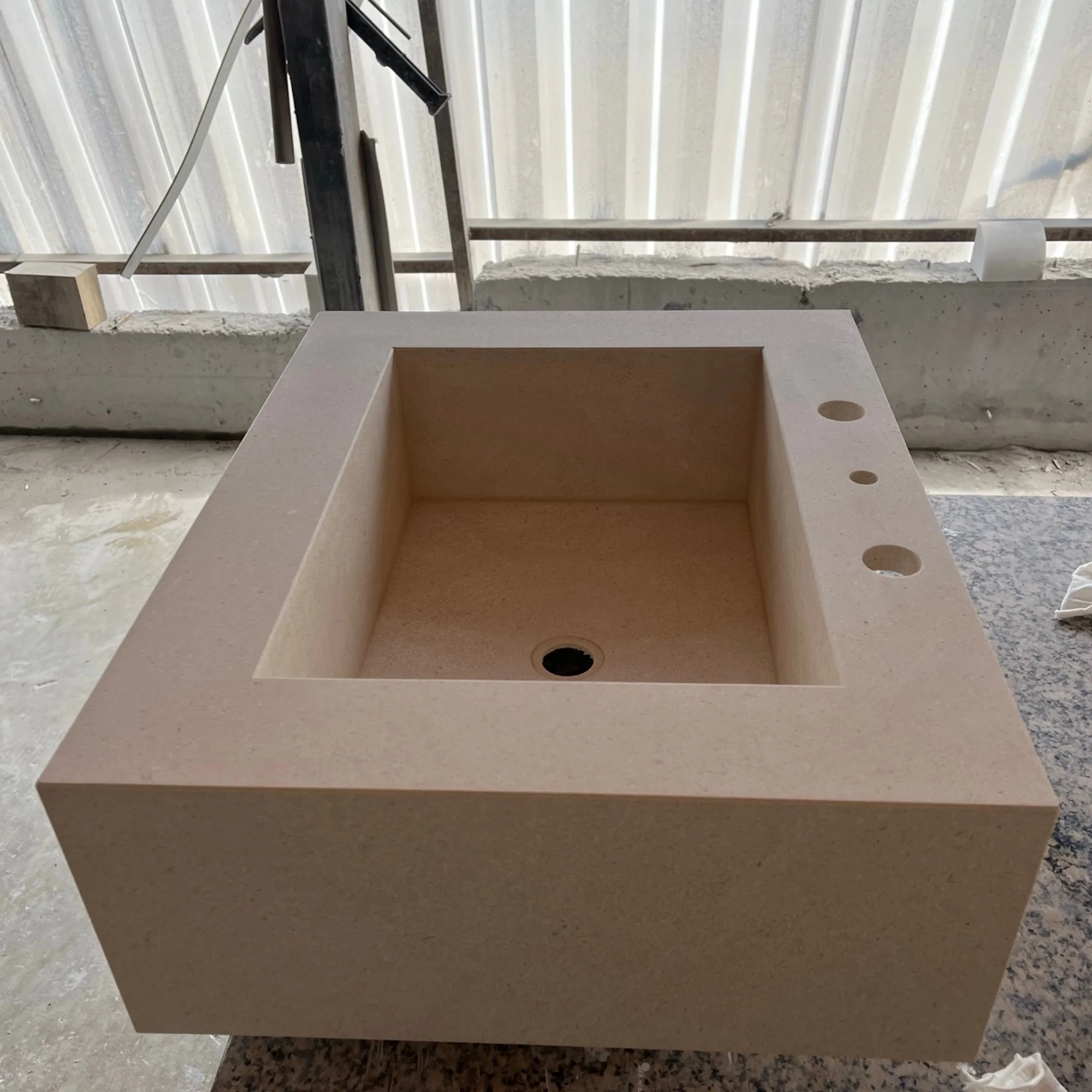 HANDCRAFTED CUSTOM LIMESTONE SINK (NS-051) - Image 5
